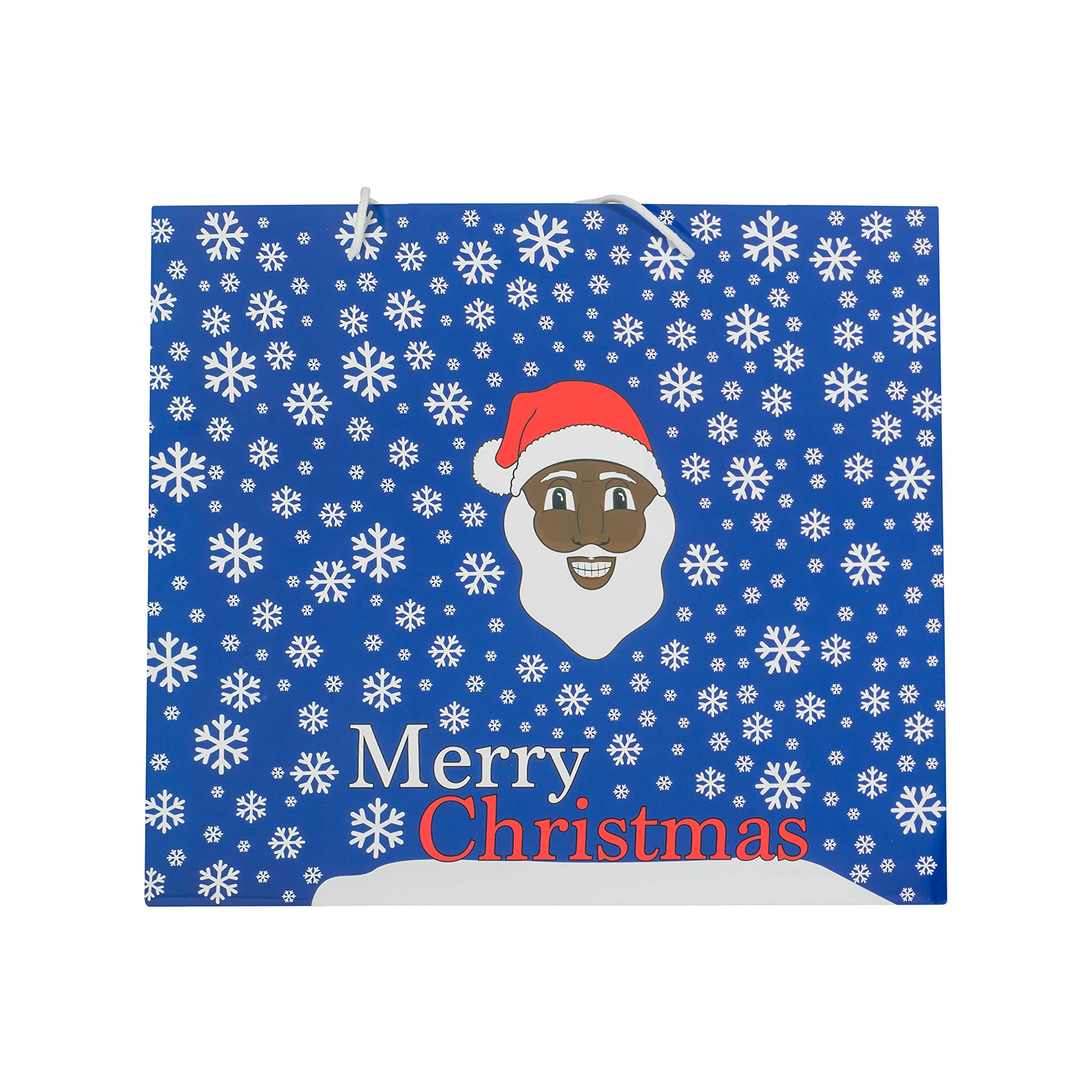 3 Pack Christmas Gift Bags with Assorted Holiday Prints - Black Santa Design for Holiday Party Favors, Secret Santa Gifts & Festive Present Wrapping