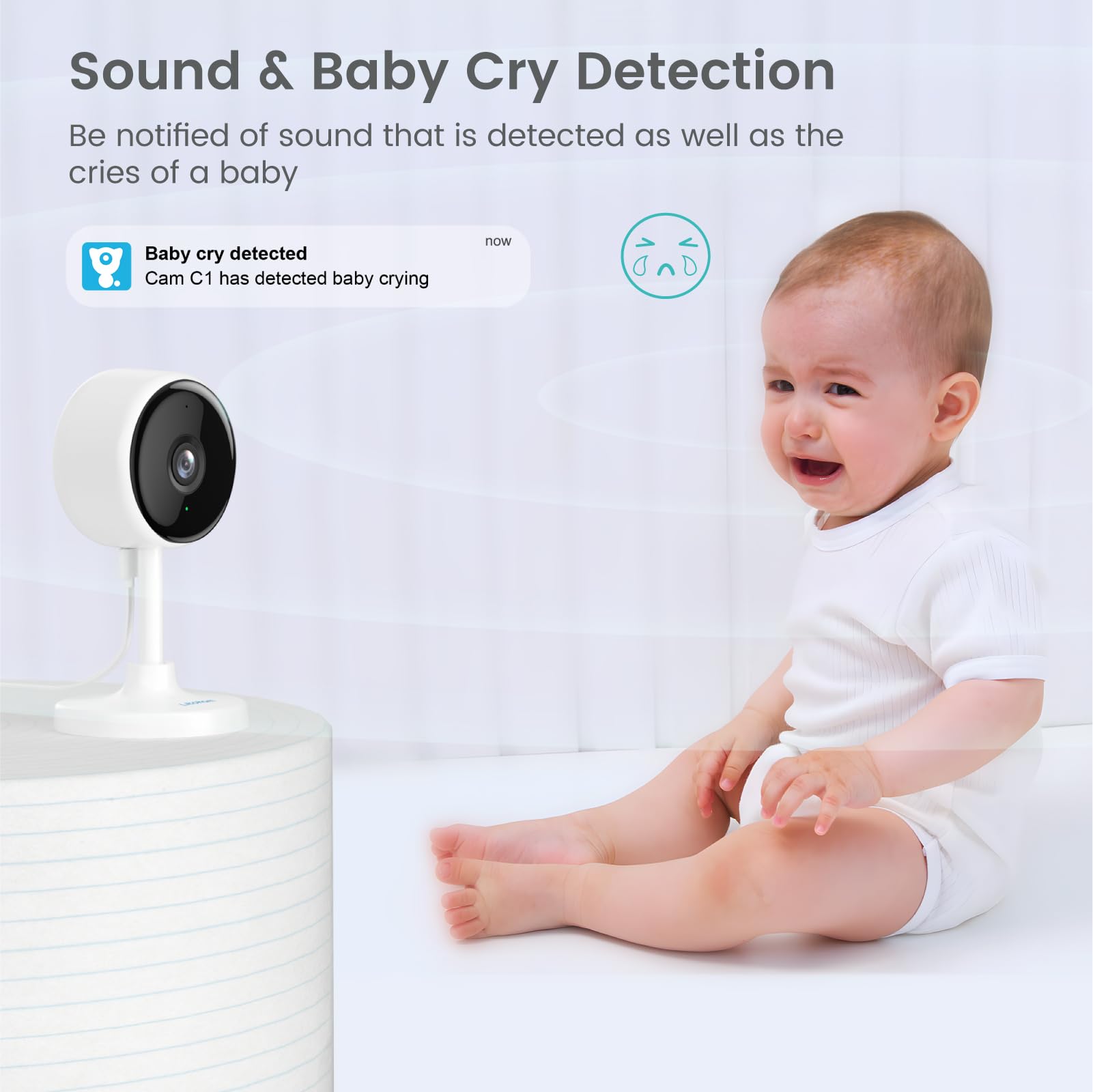 Litokam 2K Indoor Security Camera with Night Vision, Motion Detection & 2-Way Audio - WiFi Pet Camera for Home Monitoring, Works with Alexa & Phone App - Perfect for Baby, Pet & Home Security Surveillance