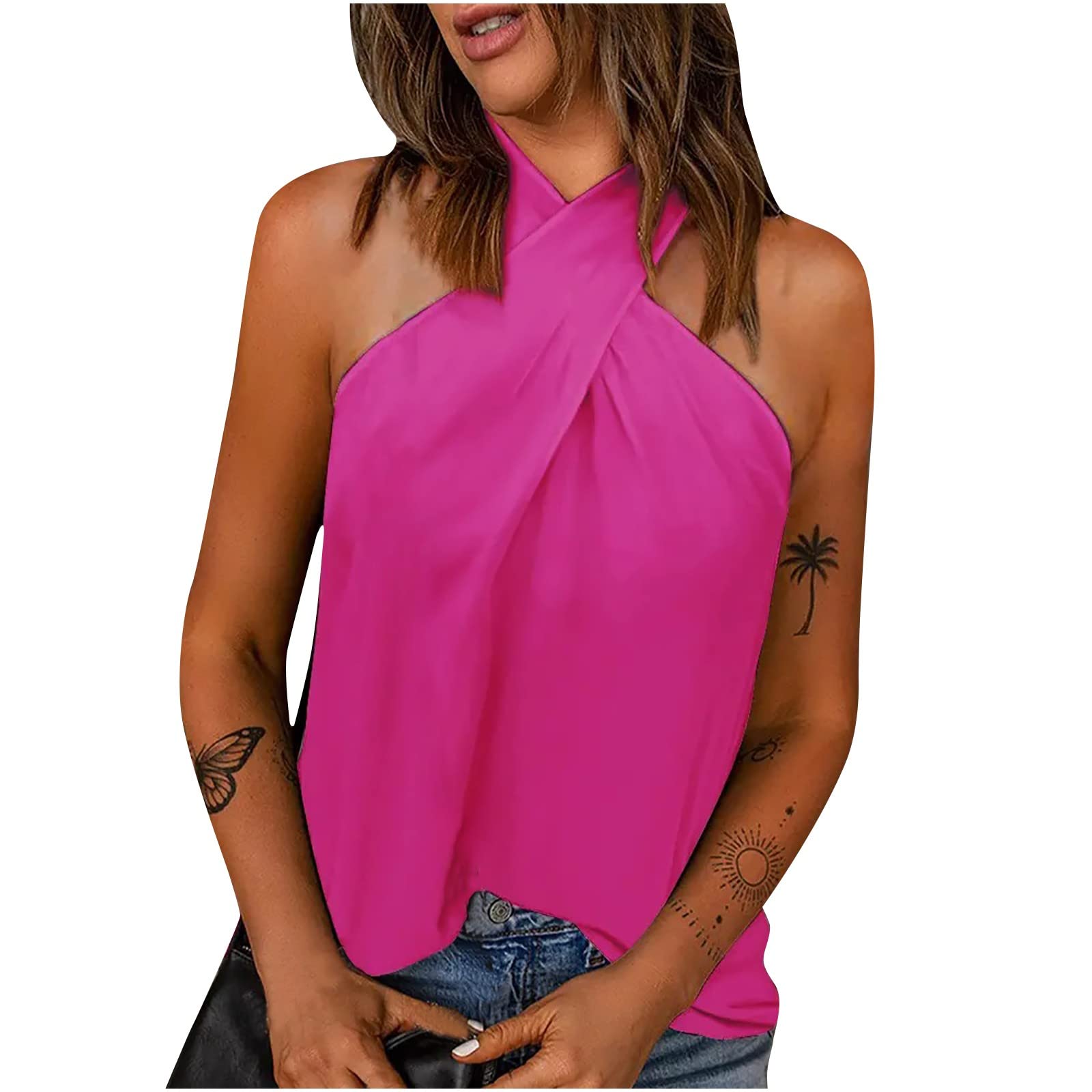 Elegant Women's Sleeveless Hollow Out Tank Top - Casual & Dressy Solid Blouse for Summer, Party, and Office Wear