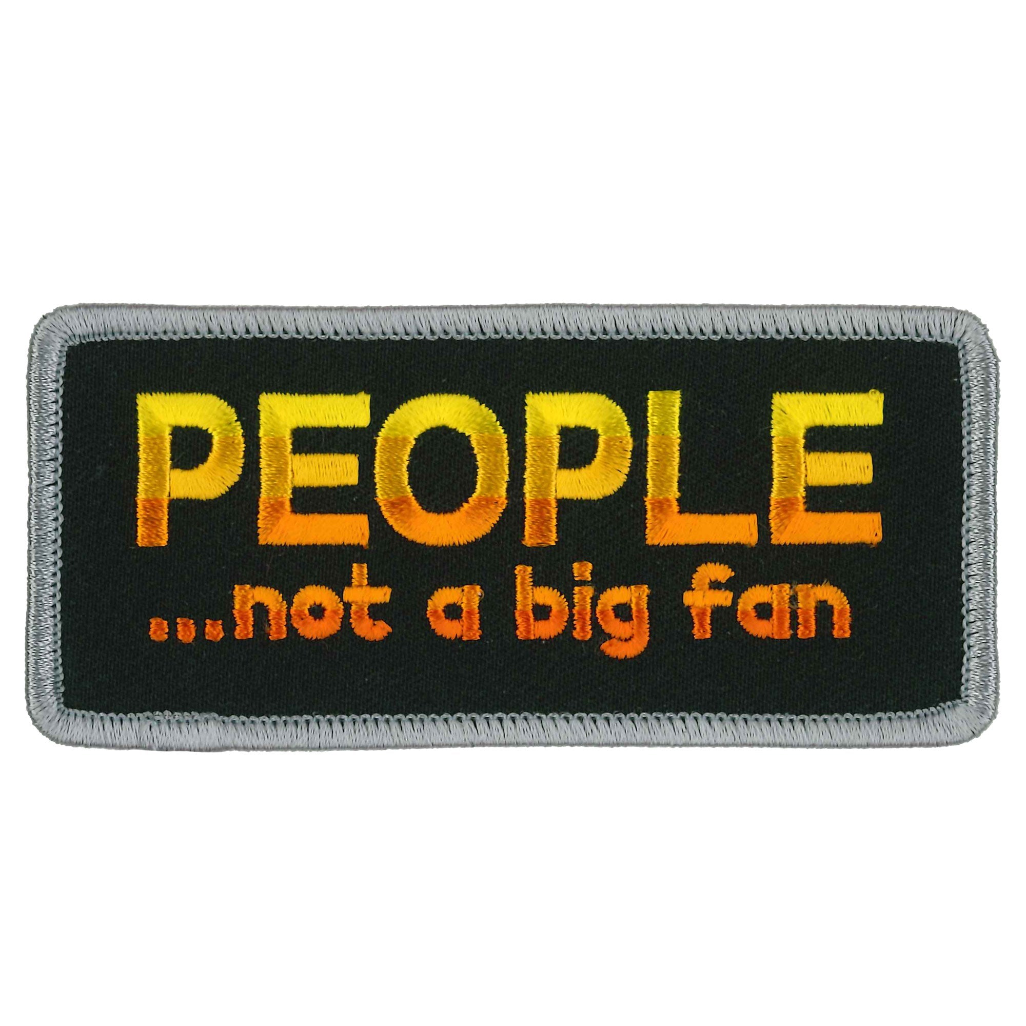 People Not A Fan Patch - Iron On Applique for Jackets, Bags & DIY Crafts - Express Your Style with Unique Sew-On Patches for Denim, Backpacks & More