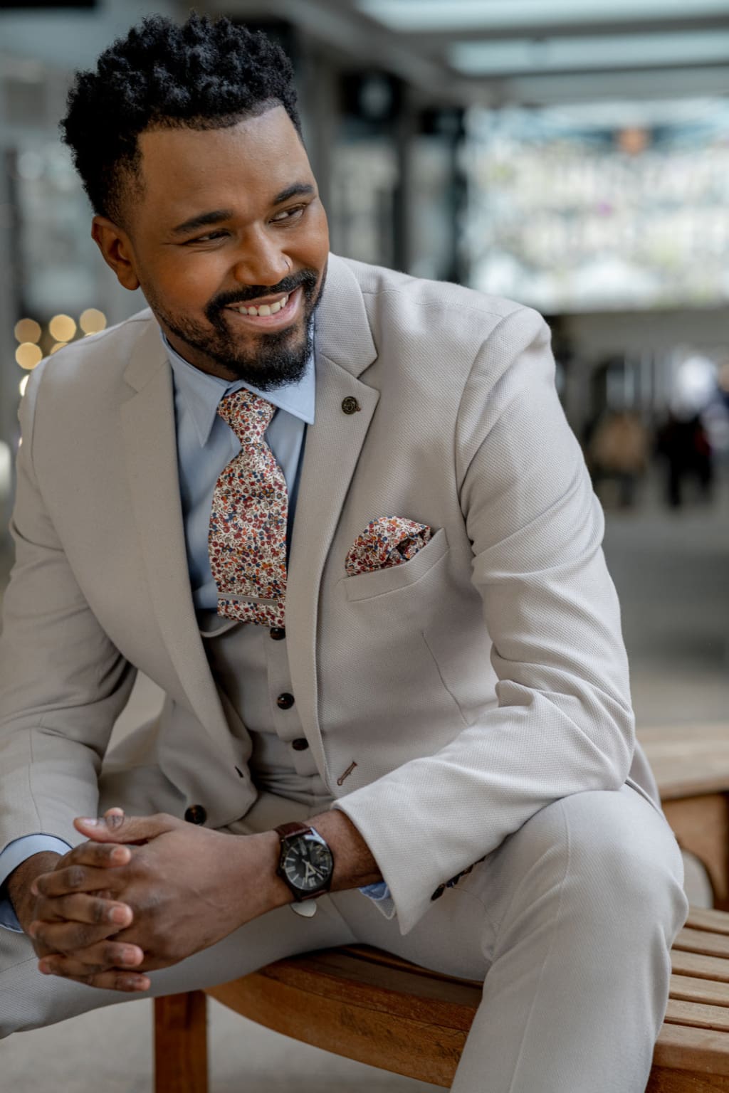 Marc Darcy HM5 Stone 3 Piece Suit for Men - Premium Wool Business Suit Set with Vest - Perfect for Weddings, Office & Formal Events