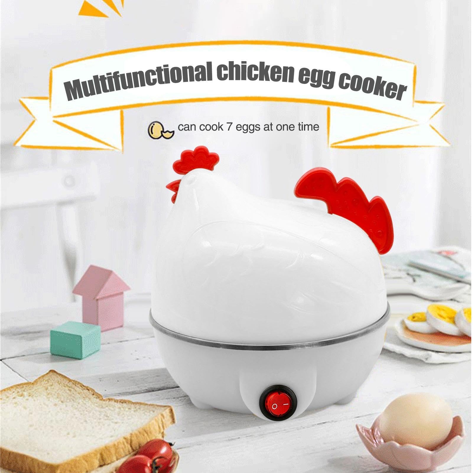 Electric Egg Boiler & Steamer - Automatic Shut Off, 7 Egg Capacity for Perfect Hard & Soft Boiled Eggs - Ideal for Breakfast, Meal Prep & Healthy Cooking