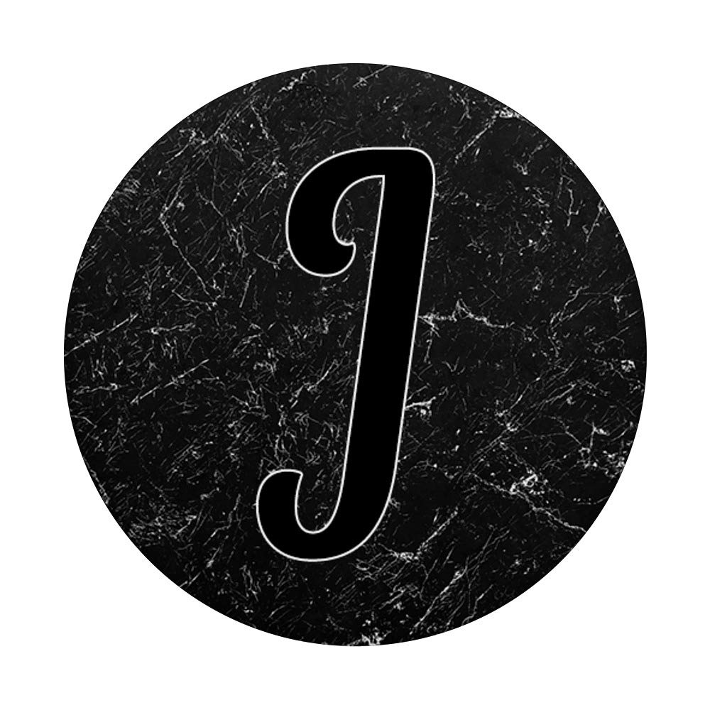 PopSockets J Initial Phone Grip & Stand - Black Letter J for Phones & Tablets | Secure Hold