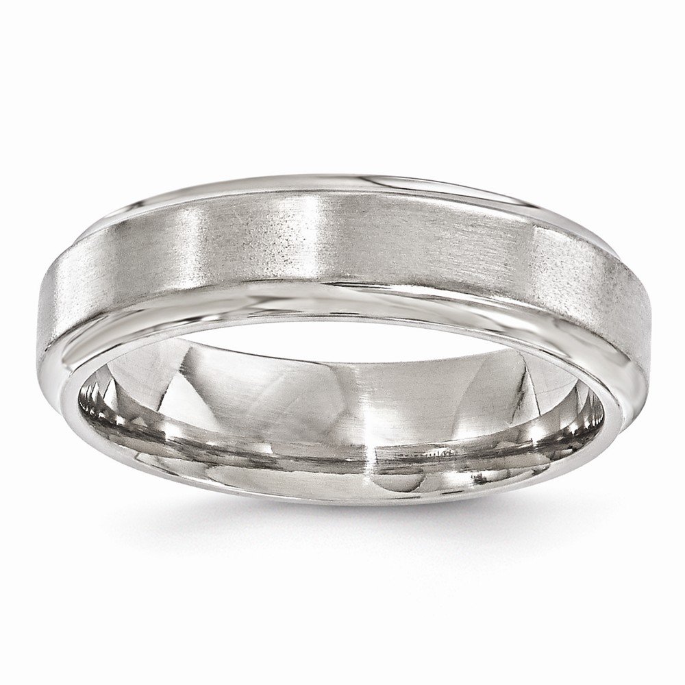 Jewels By Lux Solid Titanium 6mm Wedding Band - Brushed & Polished Beveled Edge for Men & Women | Perfect for Engagements, Anniversaries and Everyday Wear
