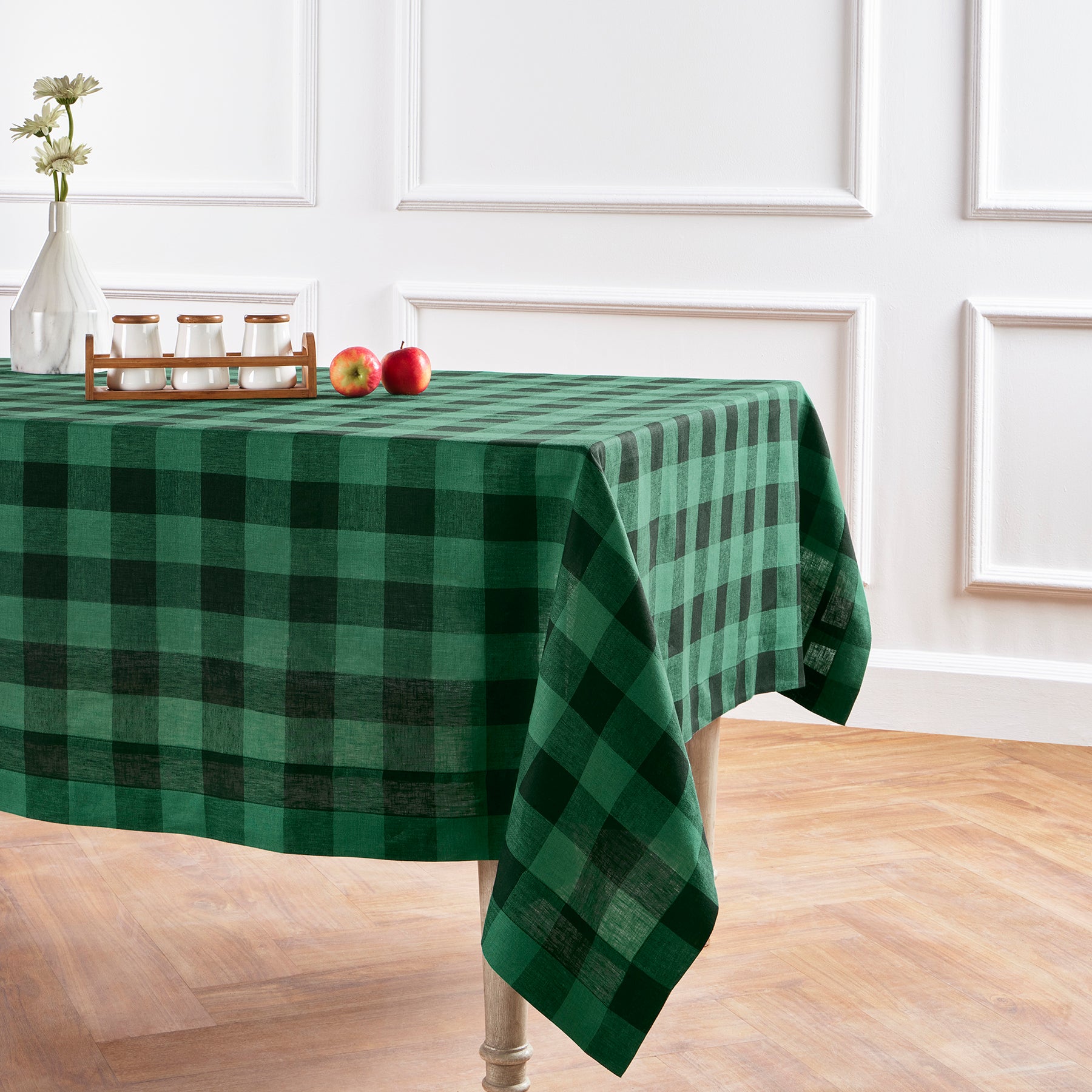 Buffalo Check Tablecloth - Red and Black Plaid Cotton Table Cover for Kitchen, Dining Room, and Picnic - Perfect for Holiday Decor and Outdoor Gatherings
