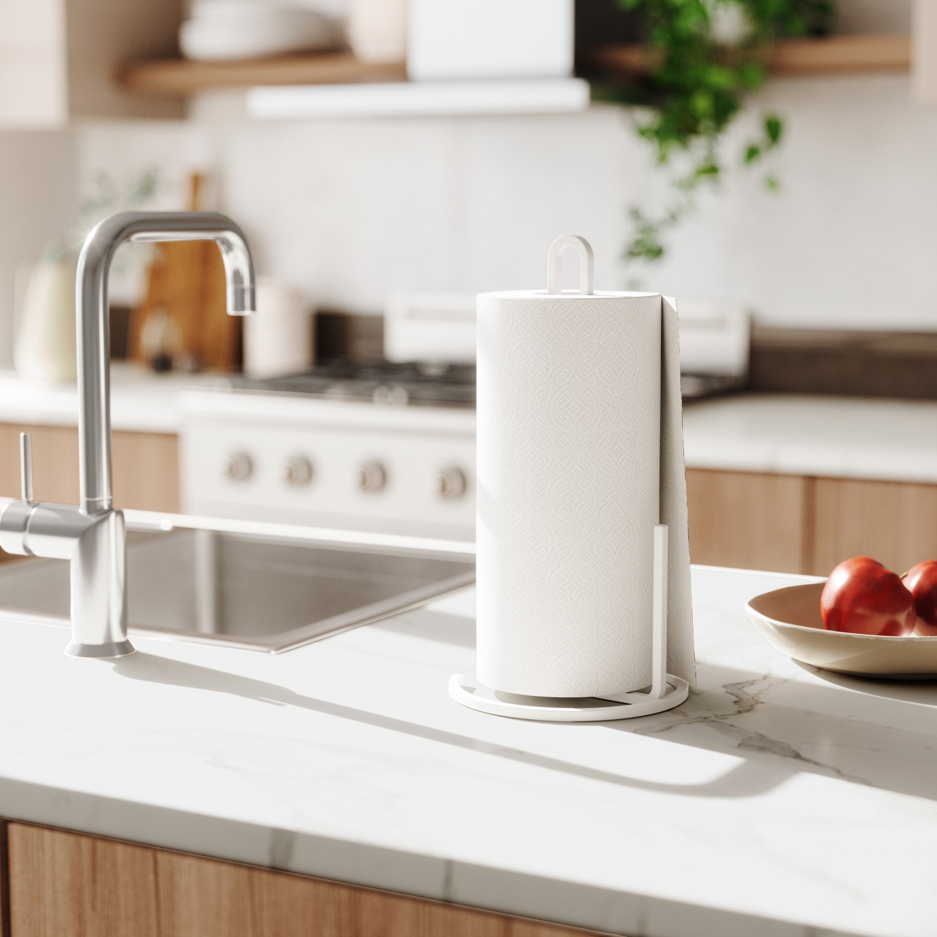 Stainless Steel Squire Paper Towel Holder - Wall Mount or Countertop, Rustproof & Durable for Kitchen, Bathroom, Office - Easy One-Hand Dispensing
