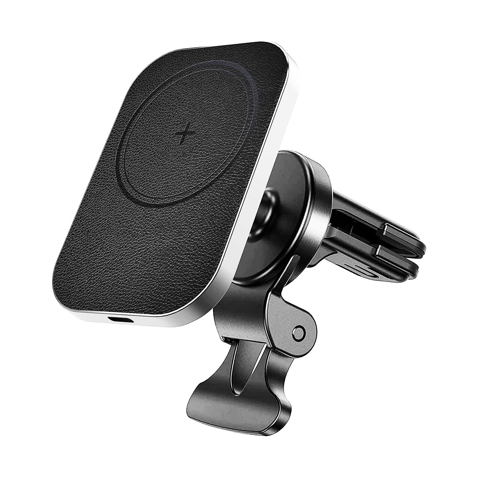 TDB Magnetic Wireless Car Charger - 15W Fast Charging, MagSafe Compatible iPhone Car Mount for iPhone 14/13/12 Series (Works with Caseless Phones & Magnetic Cases) - Secure Air Vent Phone Holder for Safe Driving - Perfect for Commuting, Road Trips & GPS Navigation (Black)