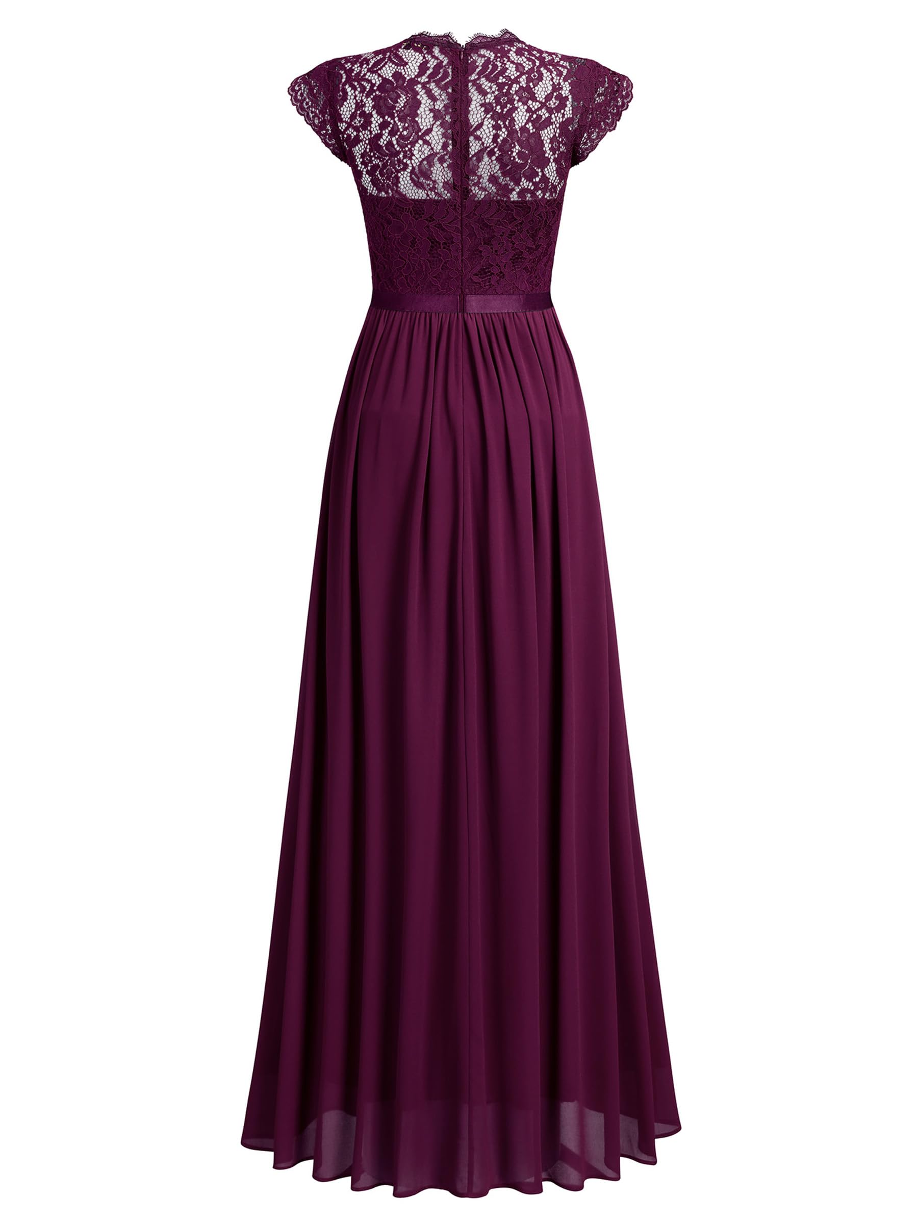 Elegant Floral Lace Maxi Dress for Women - Formal Evening Gown for Party, Wedding & Special Occasions