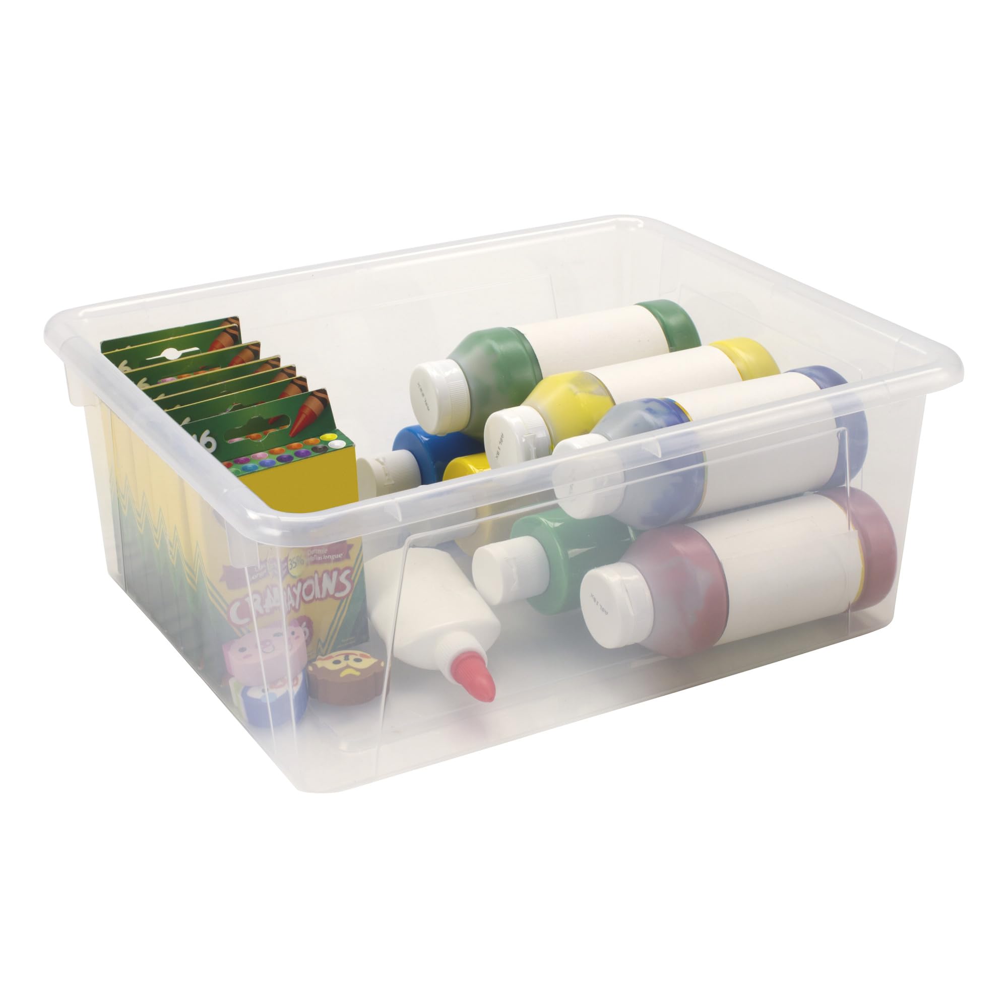 School Smart Durable Plastic Storage Tray - Letter Size Translucent Organizer for Classroom Supplies, Home Office & Craft Organization | Perfect for Teachers, Students & Home Organization
