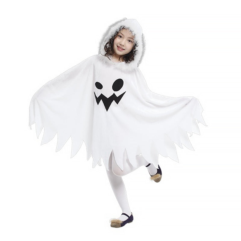 White Hooded Ghost Costume for Halloween - Spooky Dress for Women & Girls - Perfect for Halloween Parties & Trick or Treating