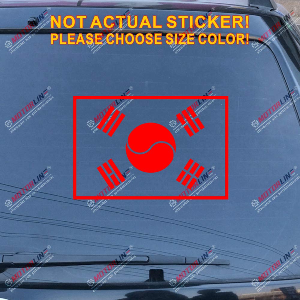 Korean Flag Vinyl Sticker - 6x4 Inch Die-Cut Decal for Cars & Laptops