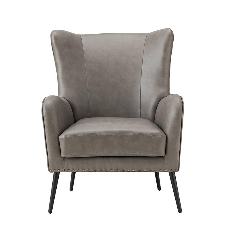 Stylish Shepherd Wingback Vegan Leather Armchair - Modern PU Leather Accent Chair for Living Room, Bedroom & Office - Comfortable Mid-Century Design with Optional Types