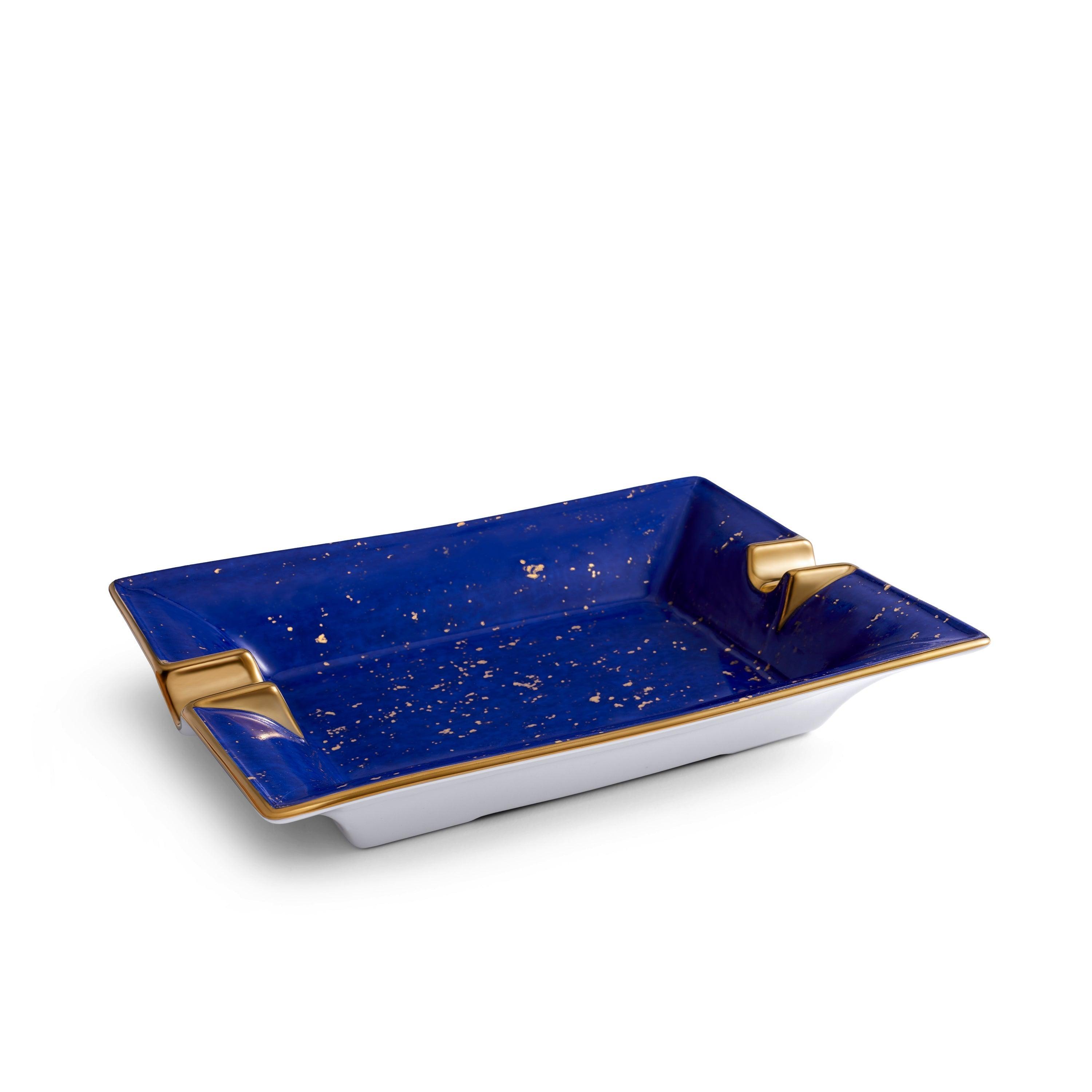 Premium Lapis Lazuli Crystal Ashtray - Handcrafted Luxury Smoking Accessory for Home, Office & Outdoor Use