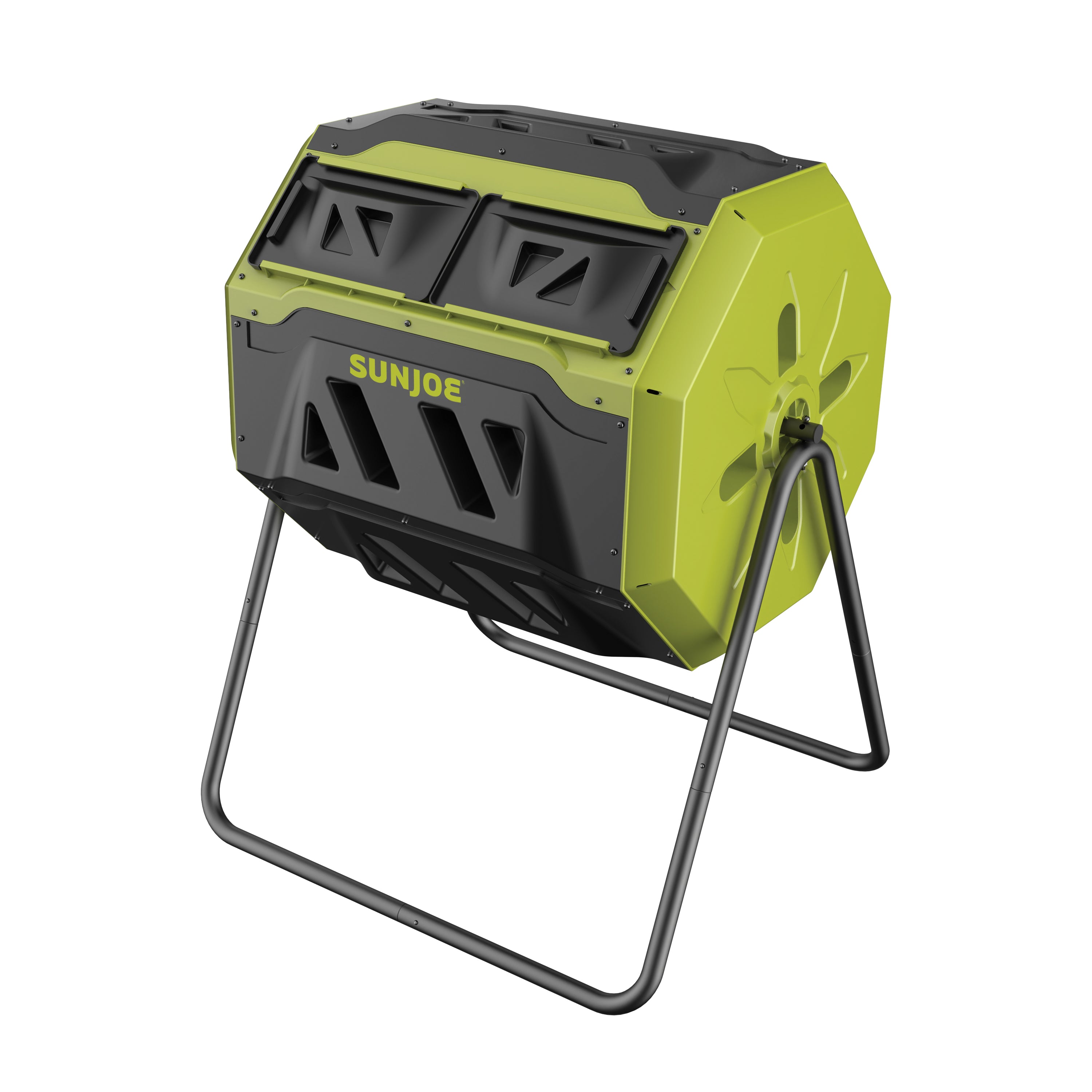 Sun Joe SJ CMPS1 All Season Outdoor Tumbling Composter - 42 Gallon Dual Chamber Compost Bin for Fast Organic Waste Recycling | Perfect for Backyard Gardening, Eco-Friendly Composting & Sustainable Living
