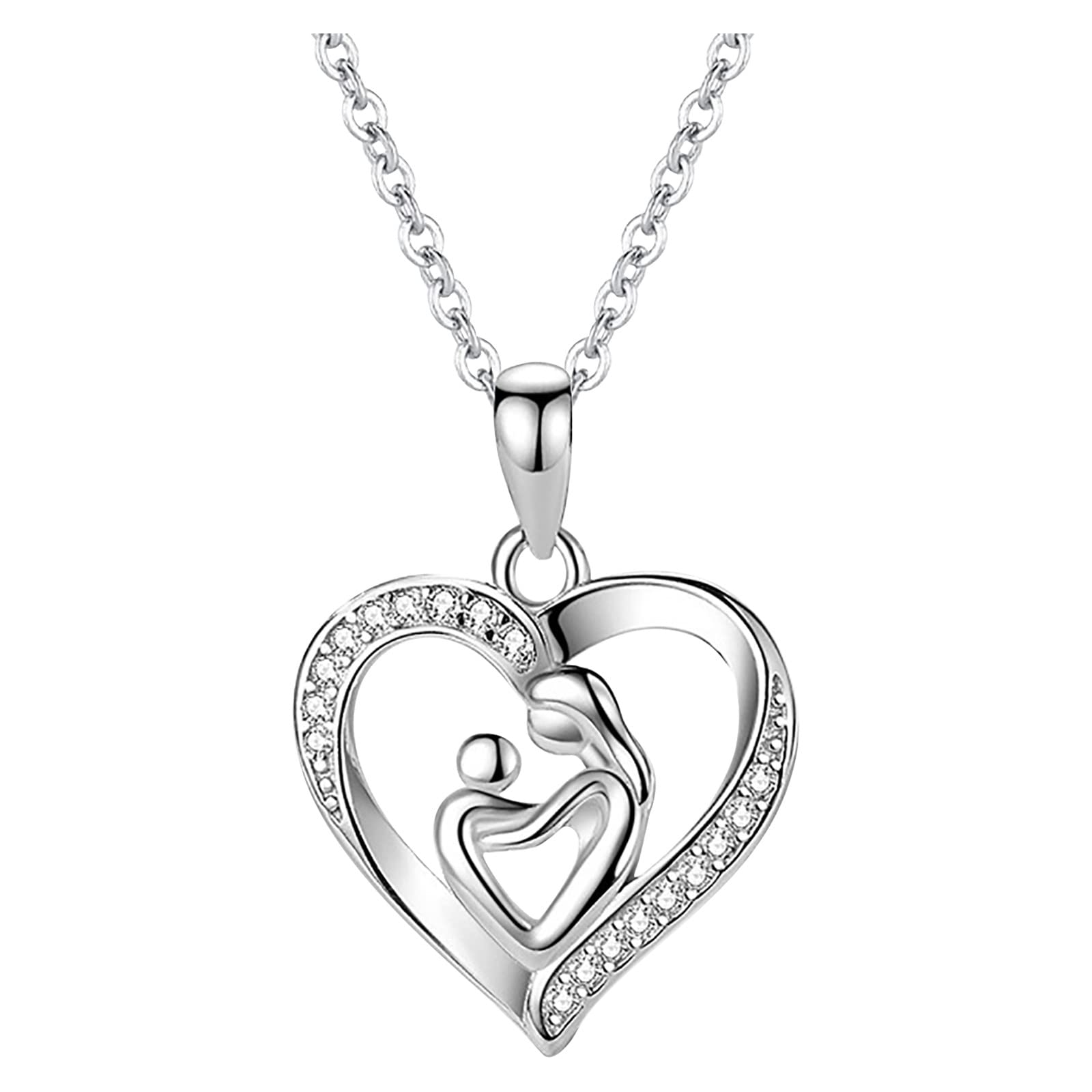 Elegant Women's Pendant Necklace - Mothers Day Gift, Birthstone Zirconia Heart Jewelry - Dainty Valentine's & Birthday Present for Her | Perfect for Romantic Dates, Anniversaries & Special Occasions