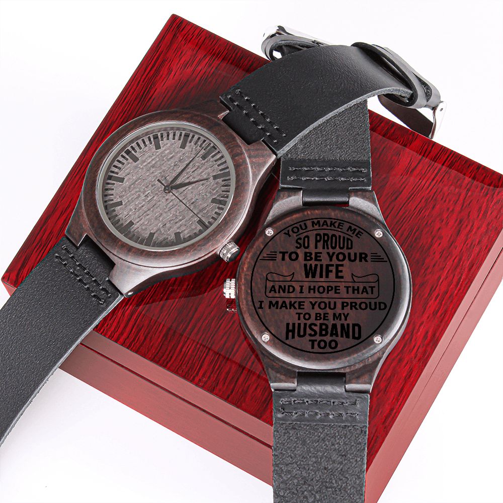 Handcrafted Sandalwood Engraved Watch for Men - Personalized Gift for Husband, Birthday, Christmas, Anniversary - Perfect for Formal Events & Everyday Wear