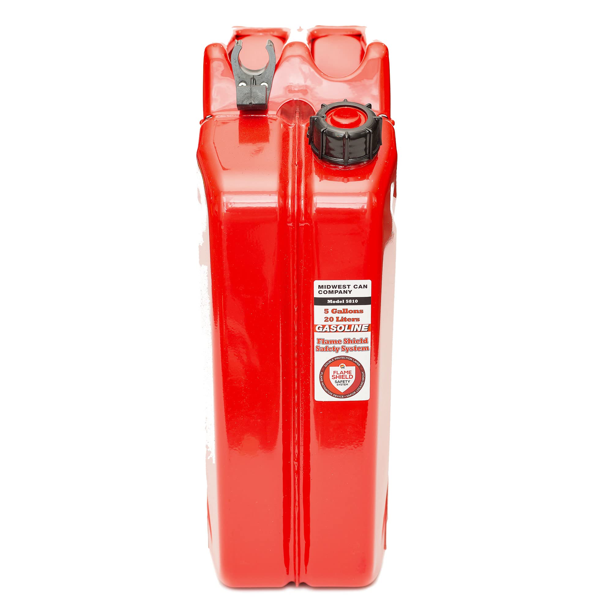5-Gallon Midwest Can Metal Gasoline Can with Spout (2-Pack) - Durable Fuel Storage for Lawn Mowers, Generators & Emergency Preparedness