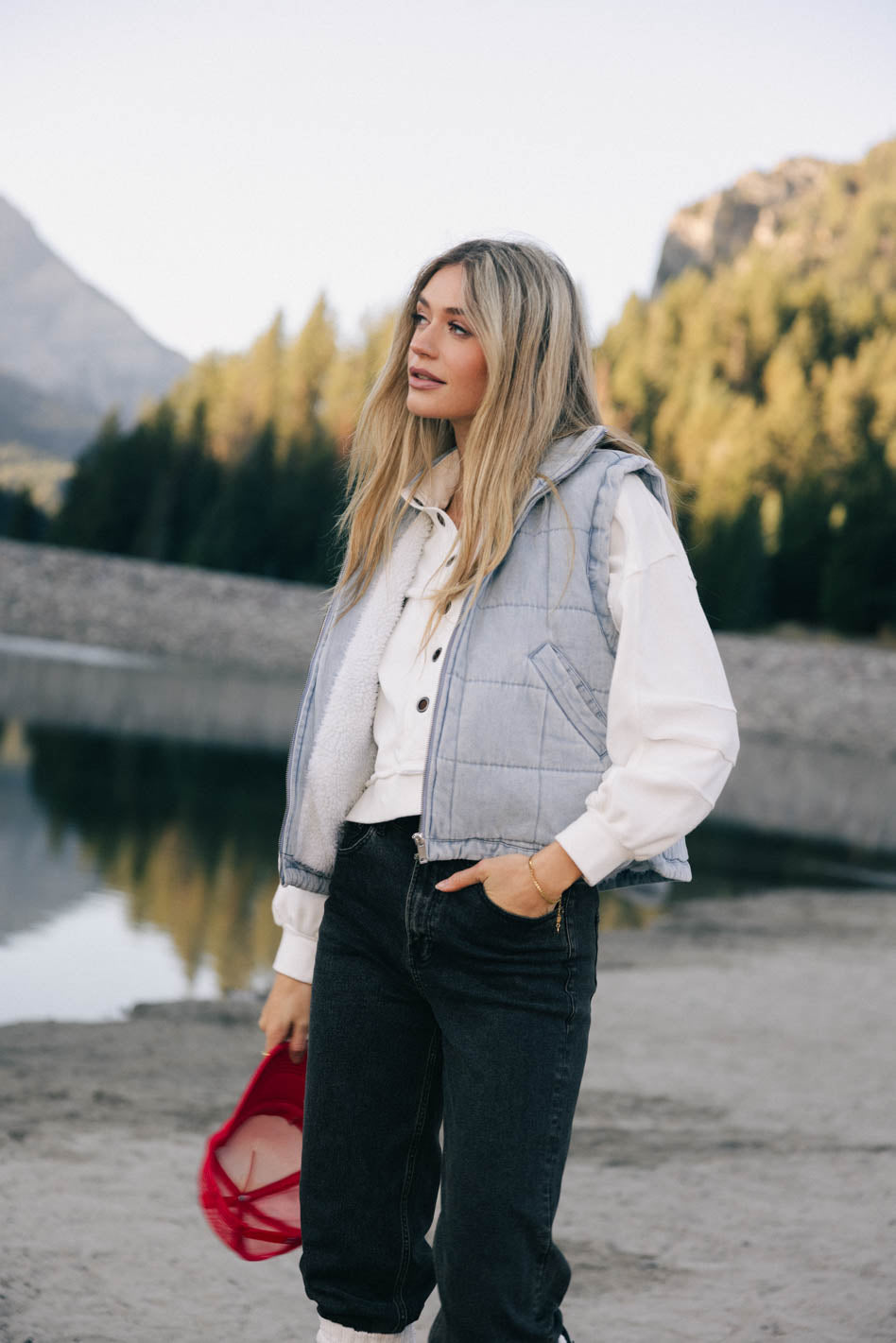 Audren Quilted Denim Vest for Women - Stylish Distressed Denim Jacket with Button Front & Pockets | Perfect for Layering, Casual Outfits, and Fall Fashion