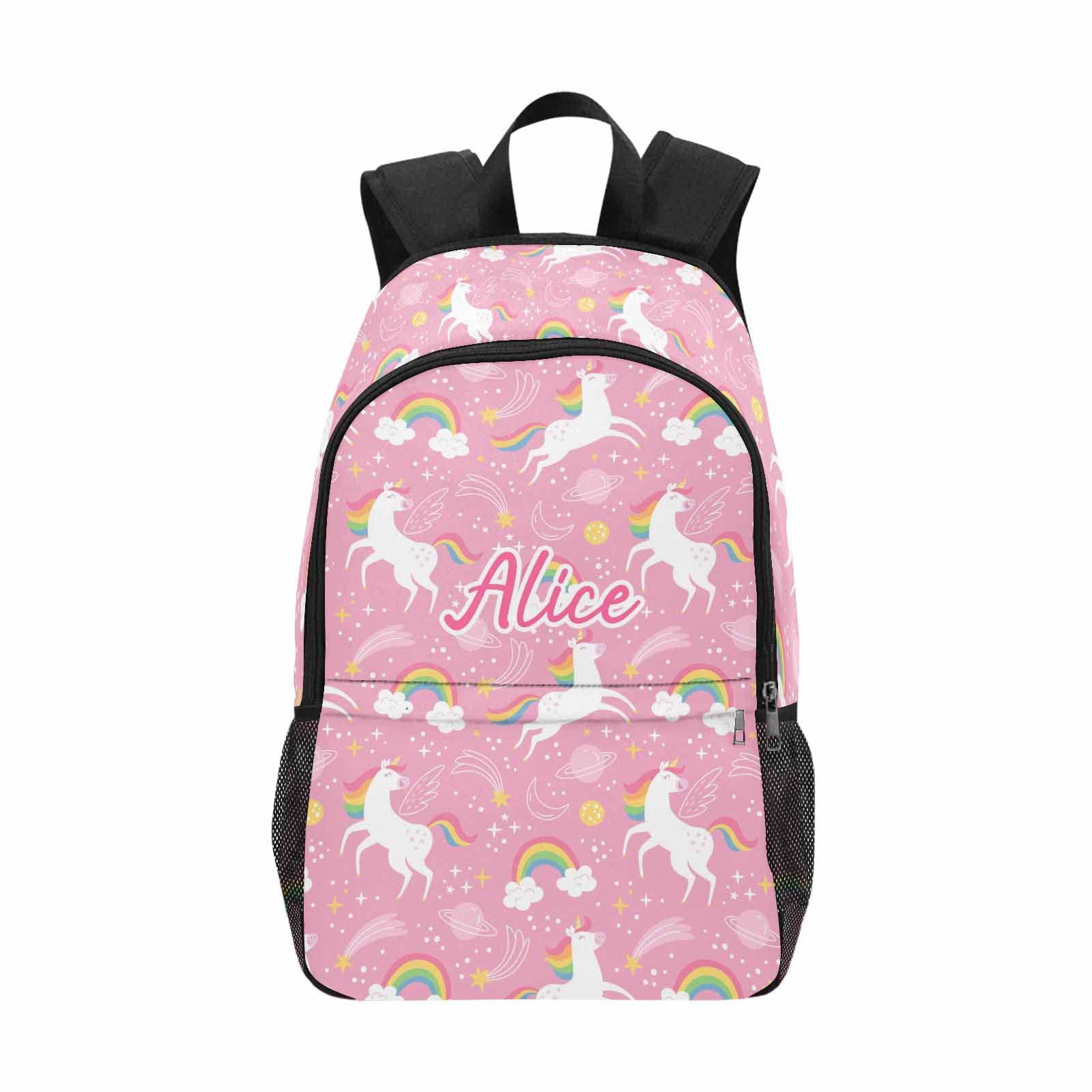 Personalized Custom Backpack with Name - School Bookbag, Travel Daypack, Unicorn Rainbow Design - Perfect for School, Work, Travel & Everyday Use