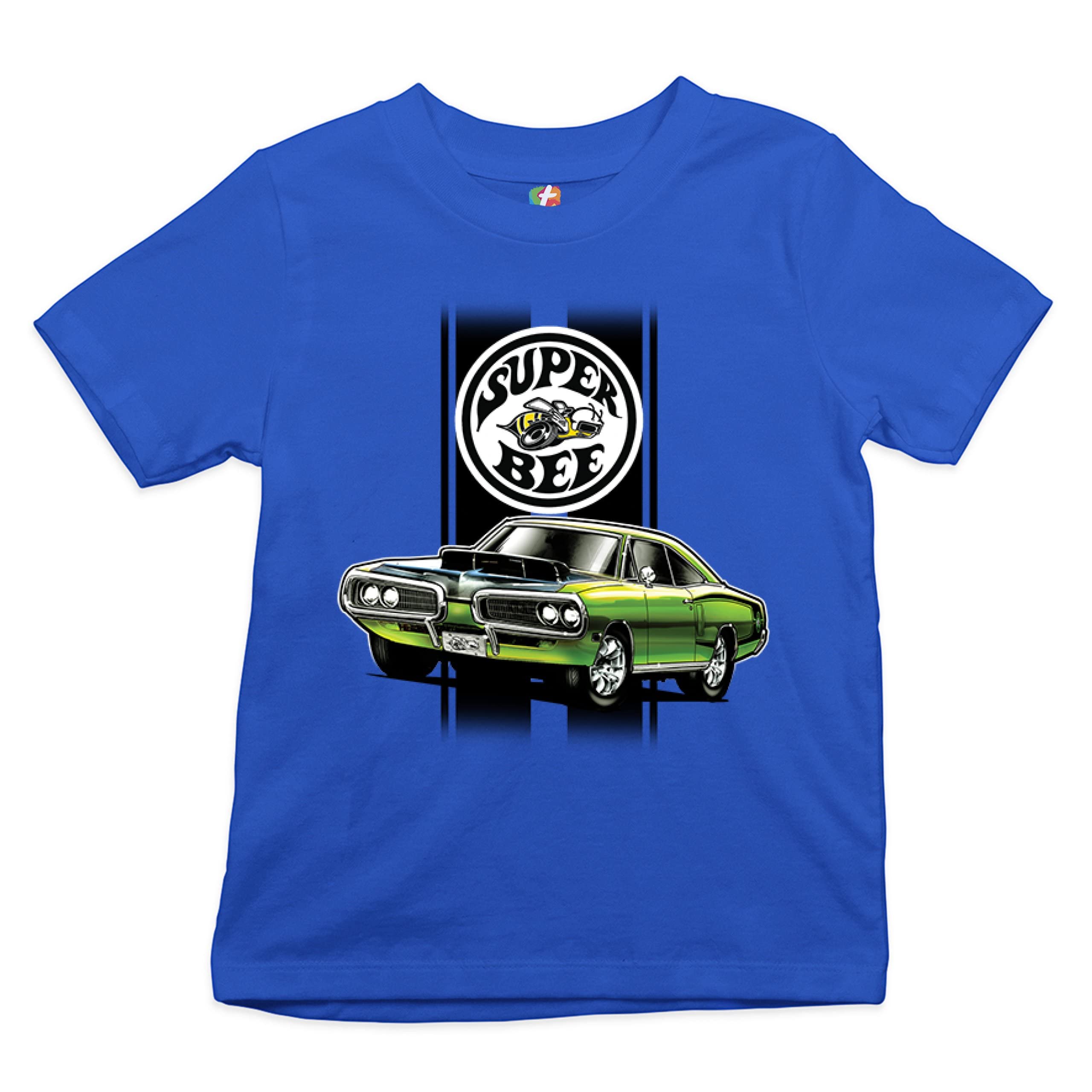 Dodge Green Super Bee Kids T-Shirt | American Classic Muscle Car Tee for Boys & Girls | Casual Wear, Car Shows, Birthday Gifts
