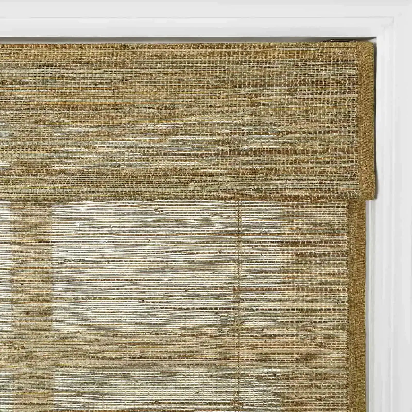 Rae Natural Ramie Bamboo Woven Shades - Series P | Eco-Friendly Window Coverings for Living Room, Bedroom & Patio | Light Filtering & UV Protection