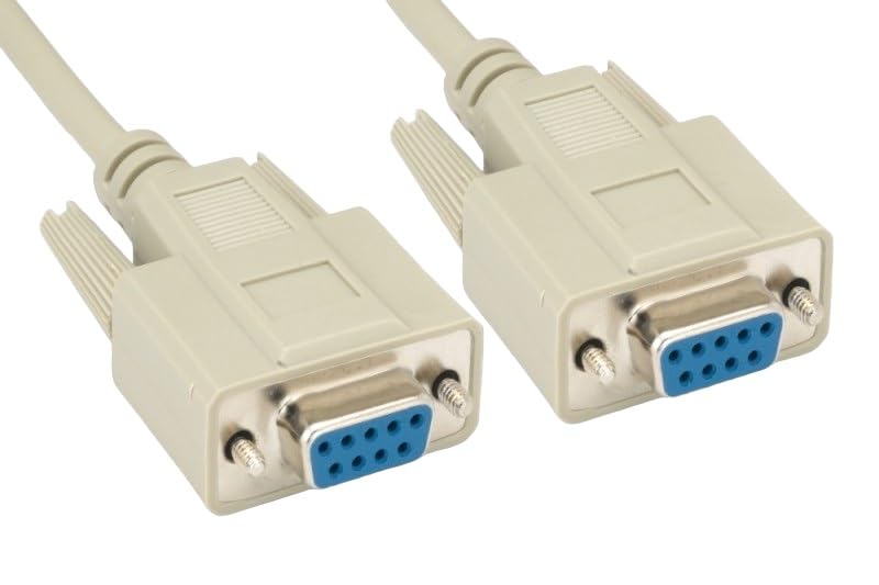 Shielded Null Modem Cable DB9 Female to Female (3/6/10/25 Feet) - Serial Communication for Industrial Equipment, POS Systems & Legacy Devices