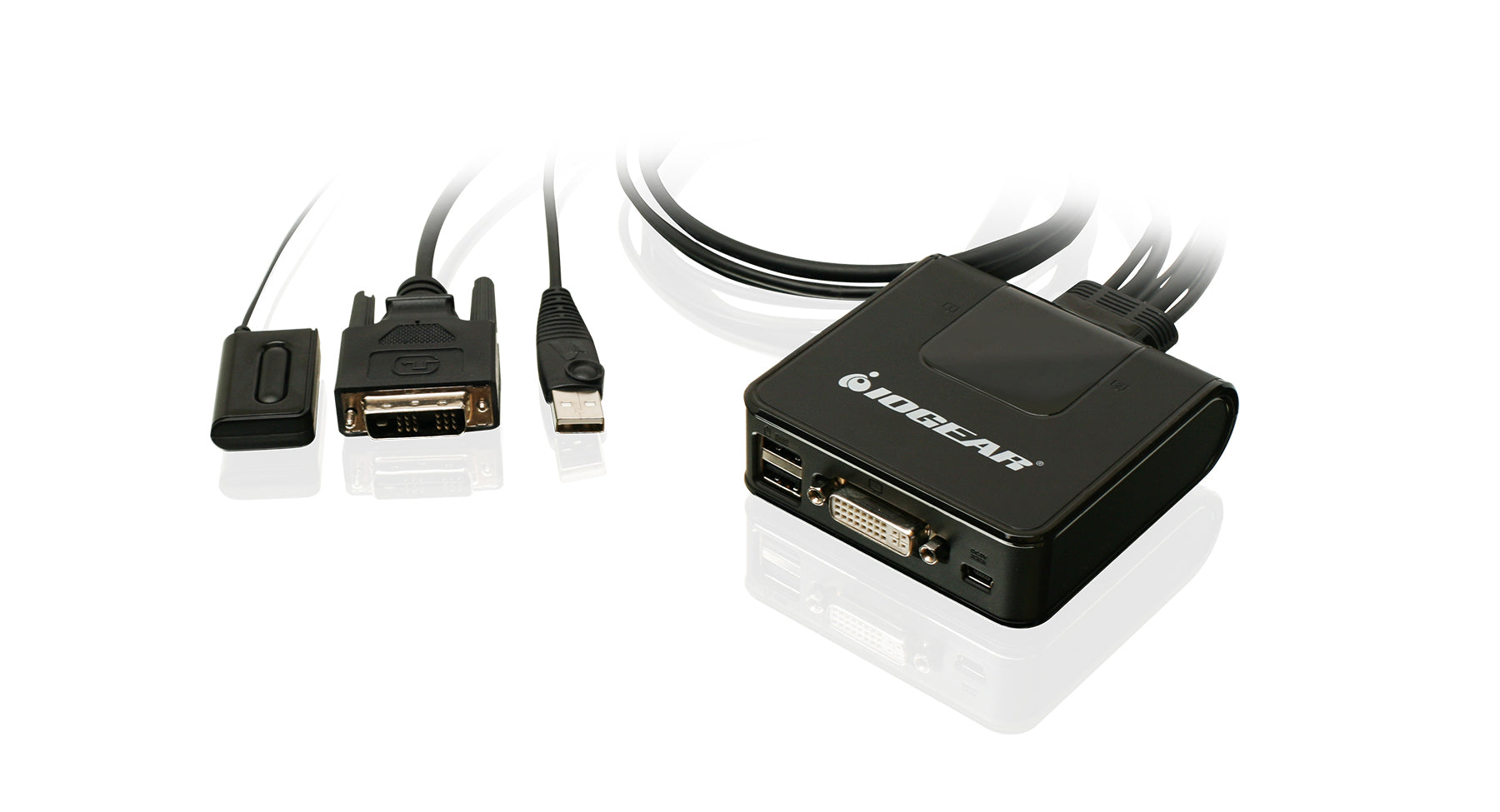 2 Port USB DVI KVM Switch for Dual Monitor Setup - Seamless Control of 2 Computers with USB & DVI Connectivity | Perfect for Home Office, Gaming & IT Workstations