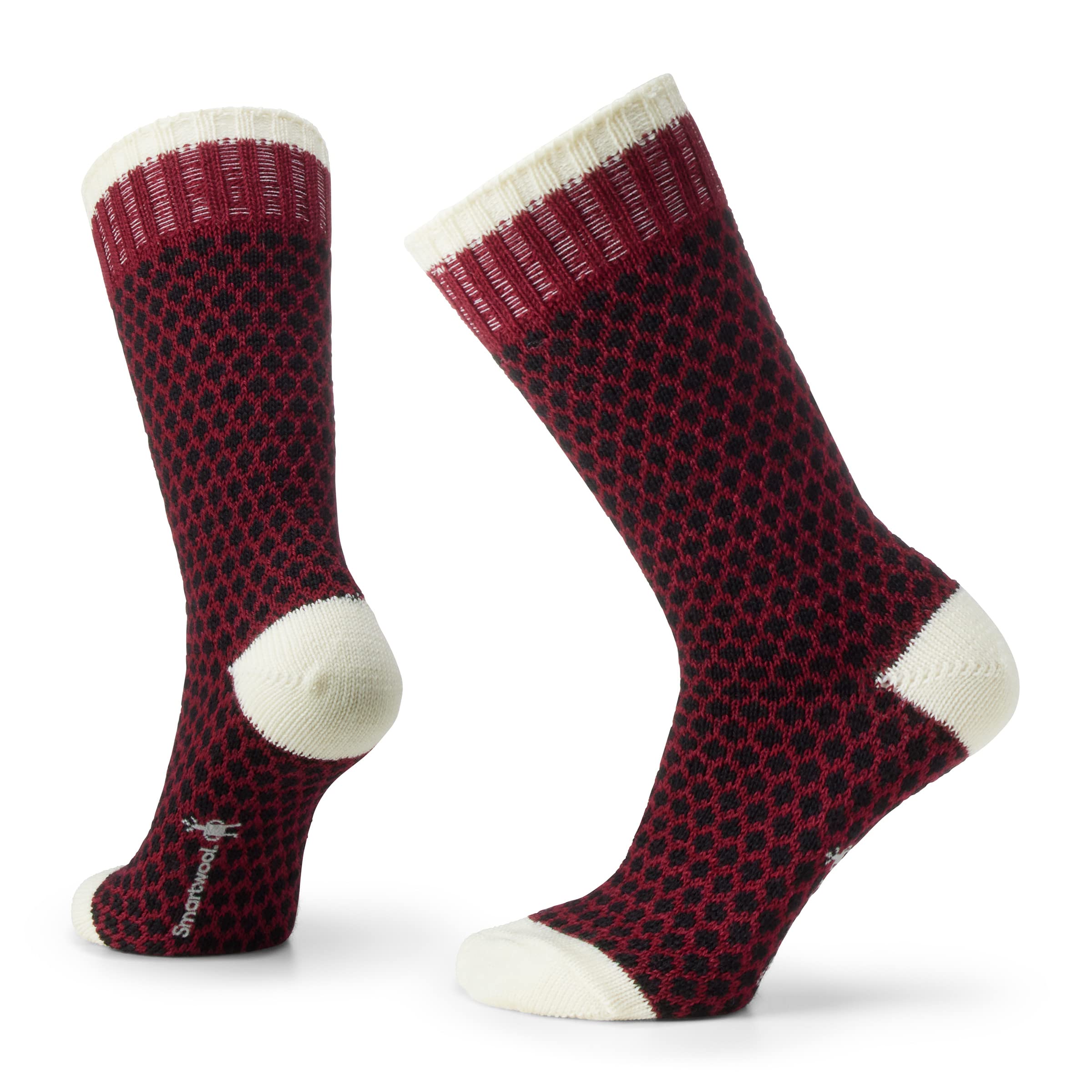 Smartwool Women's Everyday Crew Socks - Cozy Popcorn Polka Dot Pattern Merino Wool Socks for Hiking, Travel & Daily Wear - Warm & Breathable Winter Socks