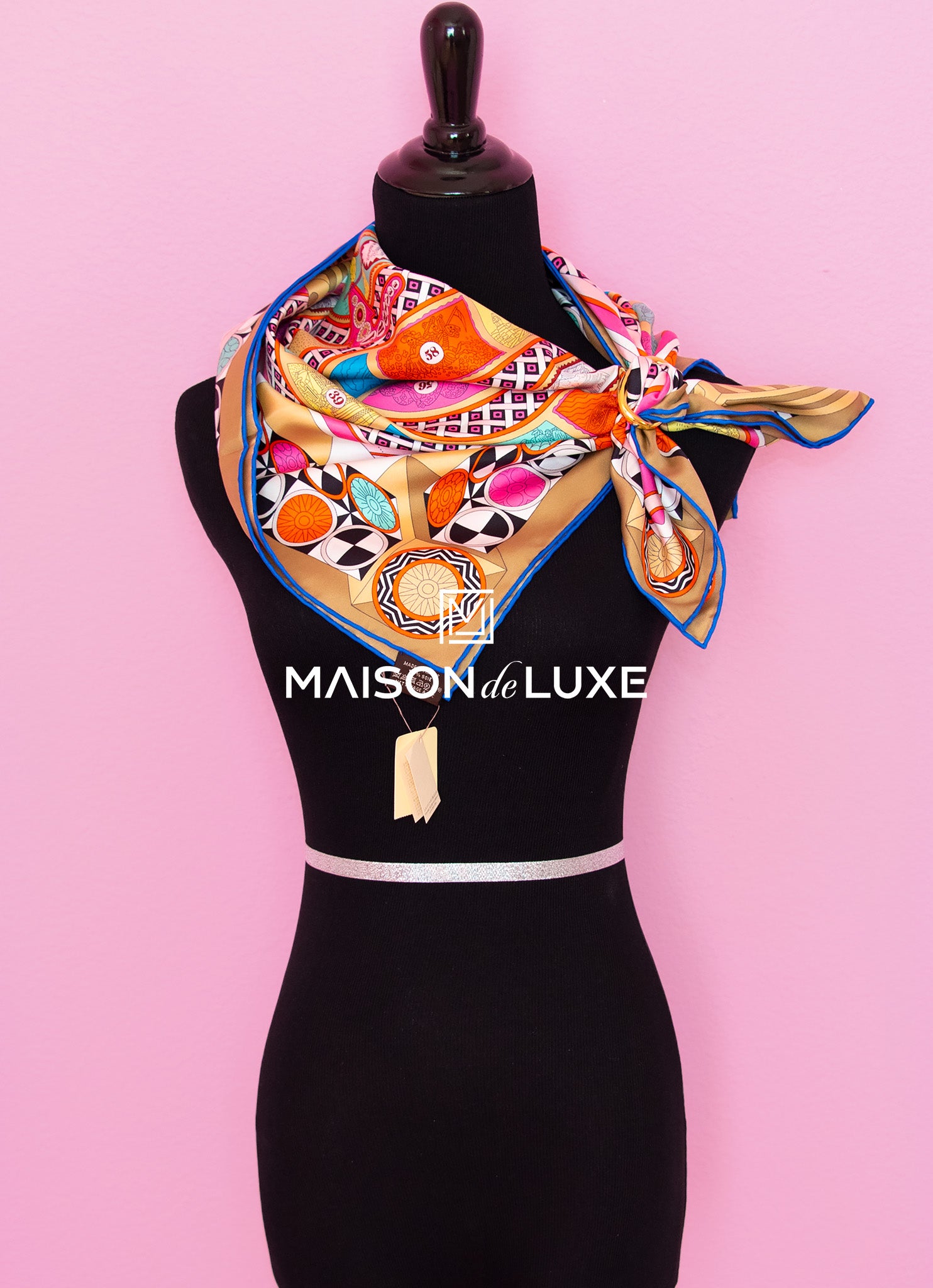 Hermes Le Tour du Monde Silk Scarf 90cm - Beige Twill Luxury Scarf for Women, Perfect for Travel, Office & Special Occasions