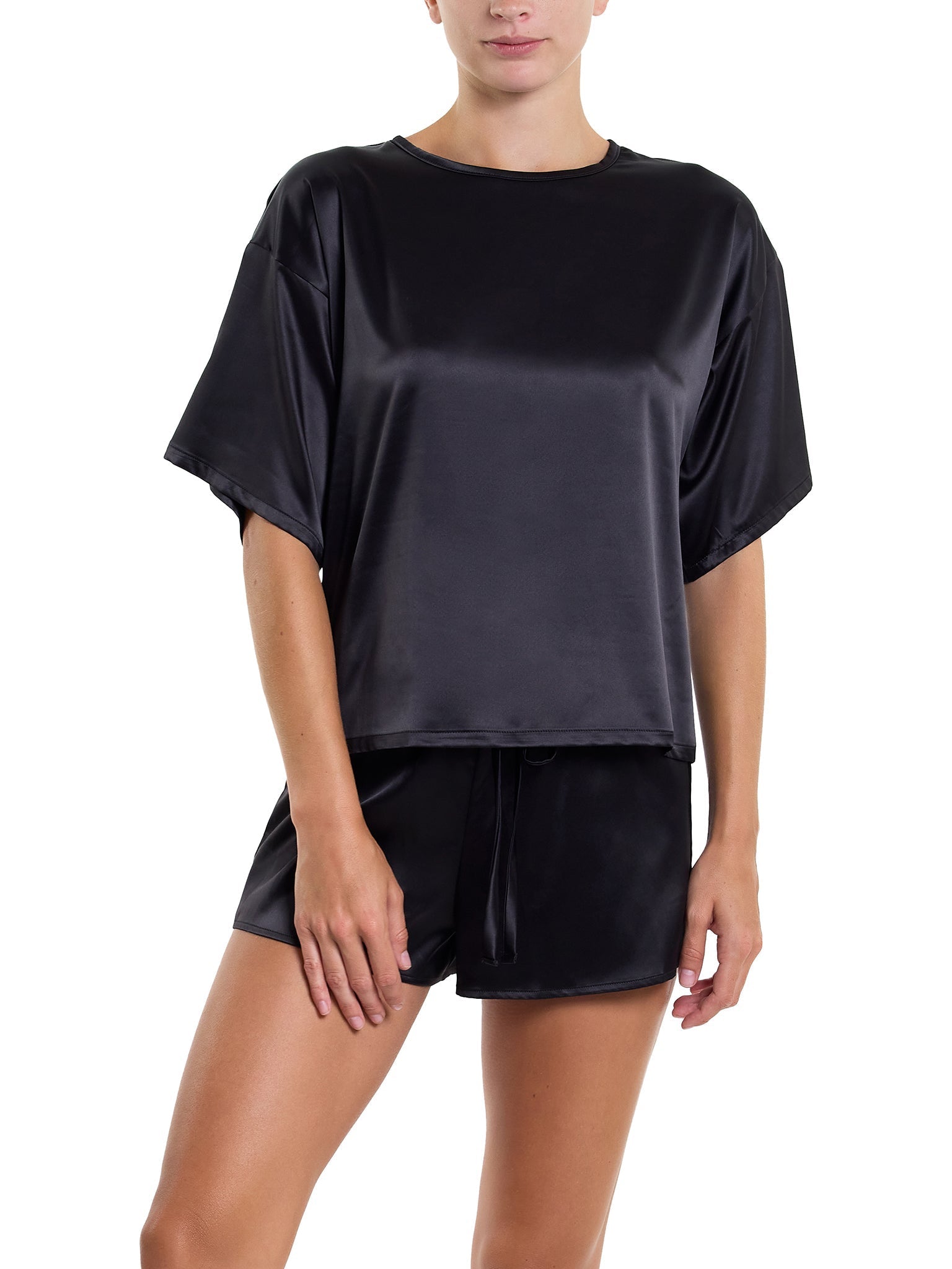 Silk Satin Sleep Tee for Women - Soft & Comfortable Nightwear for Lounge & Sleep - Perfect for Relaxing at Home or Traveling