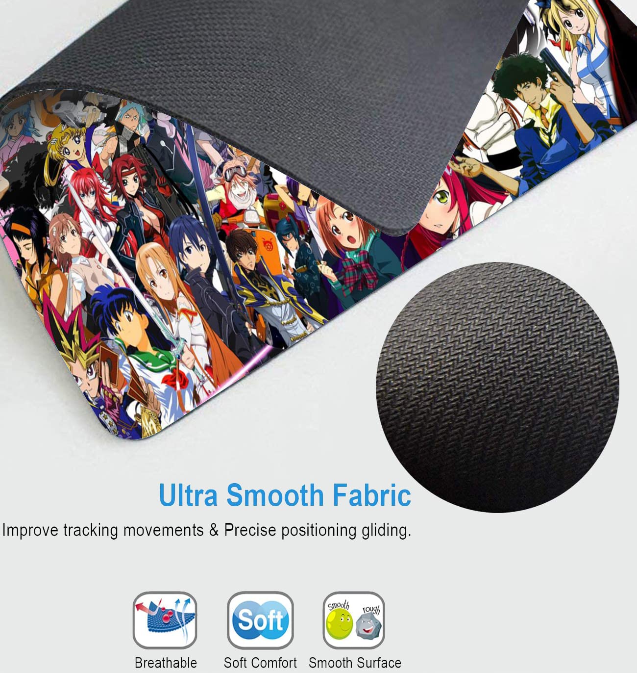 Anime Gaming Mouse Pad with Anti-Slip Rubber Base - Large Non-Slip Desk Mat for PC, Laptop & Office Use - Perfect for Work, Gaming & Home Office (Style A-02)