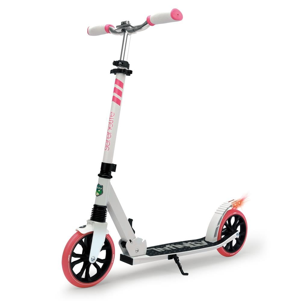 SereneLife Foldable Kick Scooter for Adults & Teens - Adjustable T-Bar Handlebar, Alloy Deck, Smooth Gliding Wheels - Perfect for Commuting, Urban Travel & Outdoor Fun