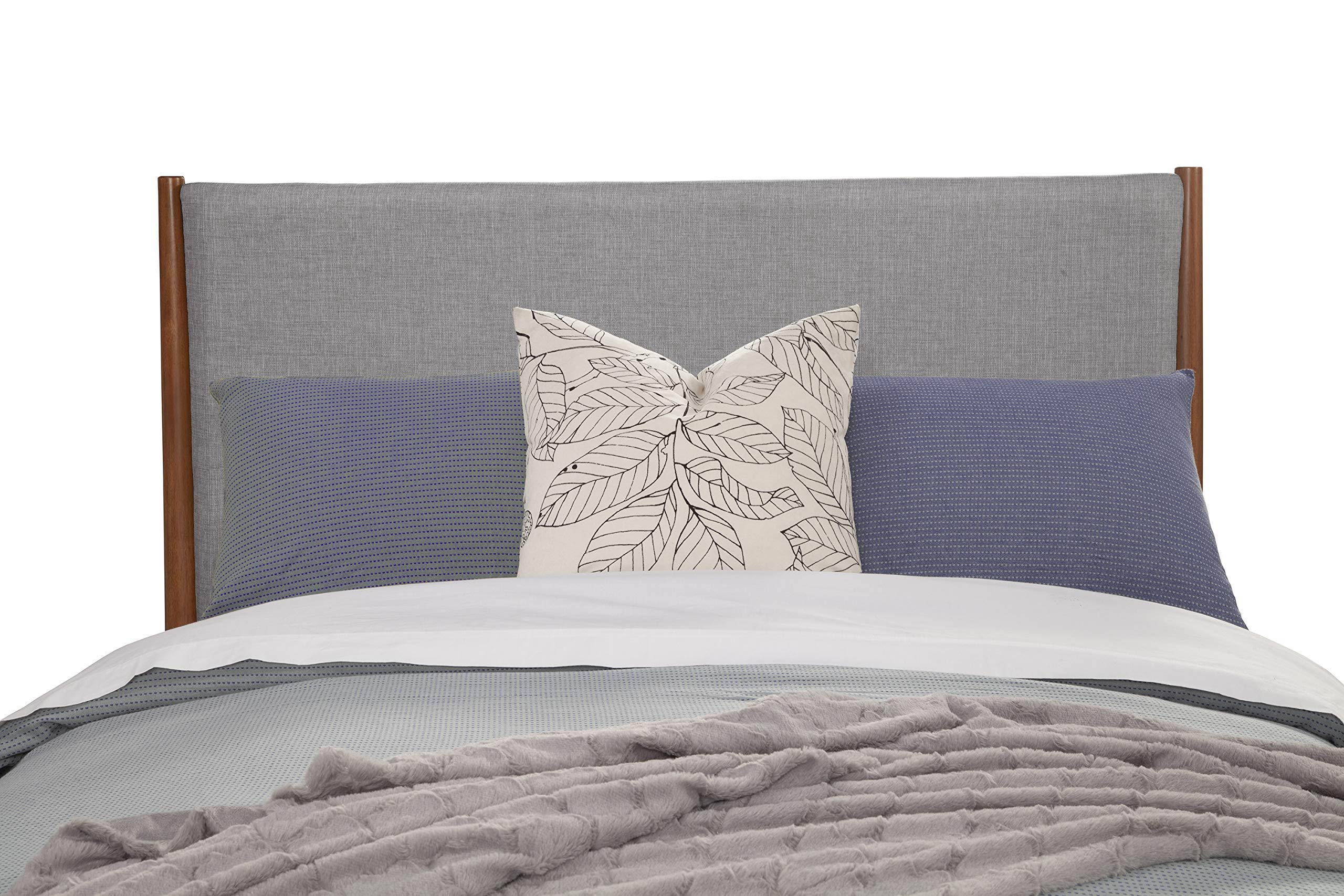 Alpine Flynn Platform Bed Frame - California King Size - Modern Grey Wooden Bed Base - Perfect for Master Bedrooms & Guest Rooms