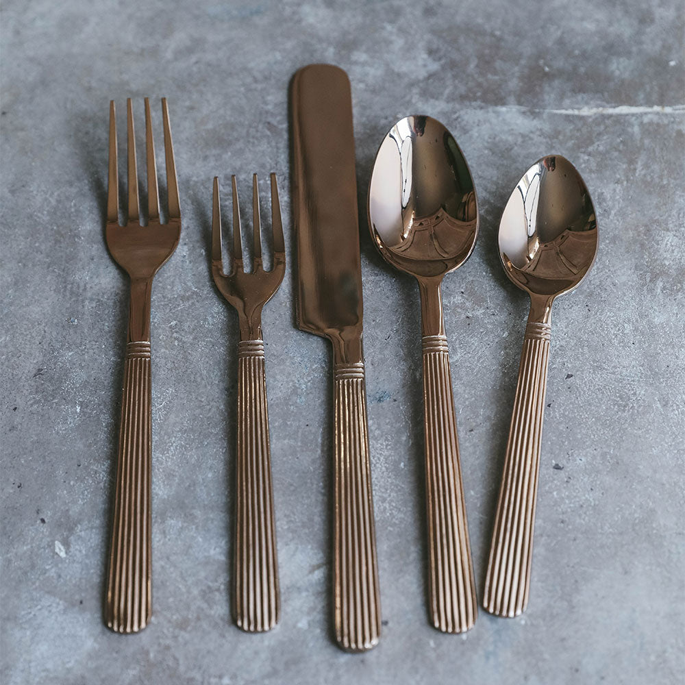 Art Deco Blush Flatware Set - 20-Piece Stainless Steel Cutlery Set for Dining, Wedding & Party - Elegant Tableware for Home, Restaurant & Special Occasions