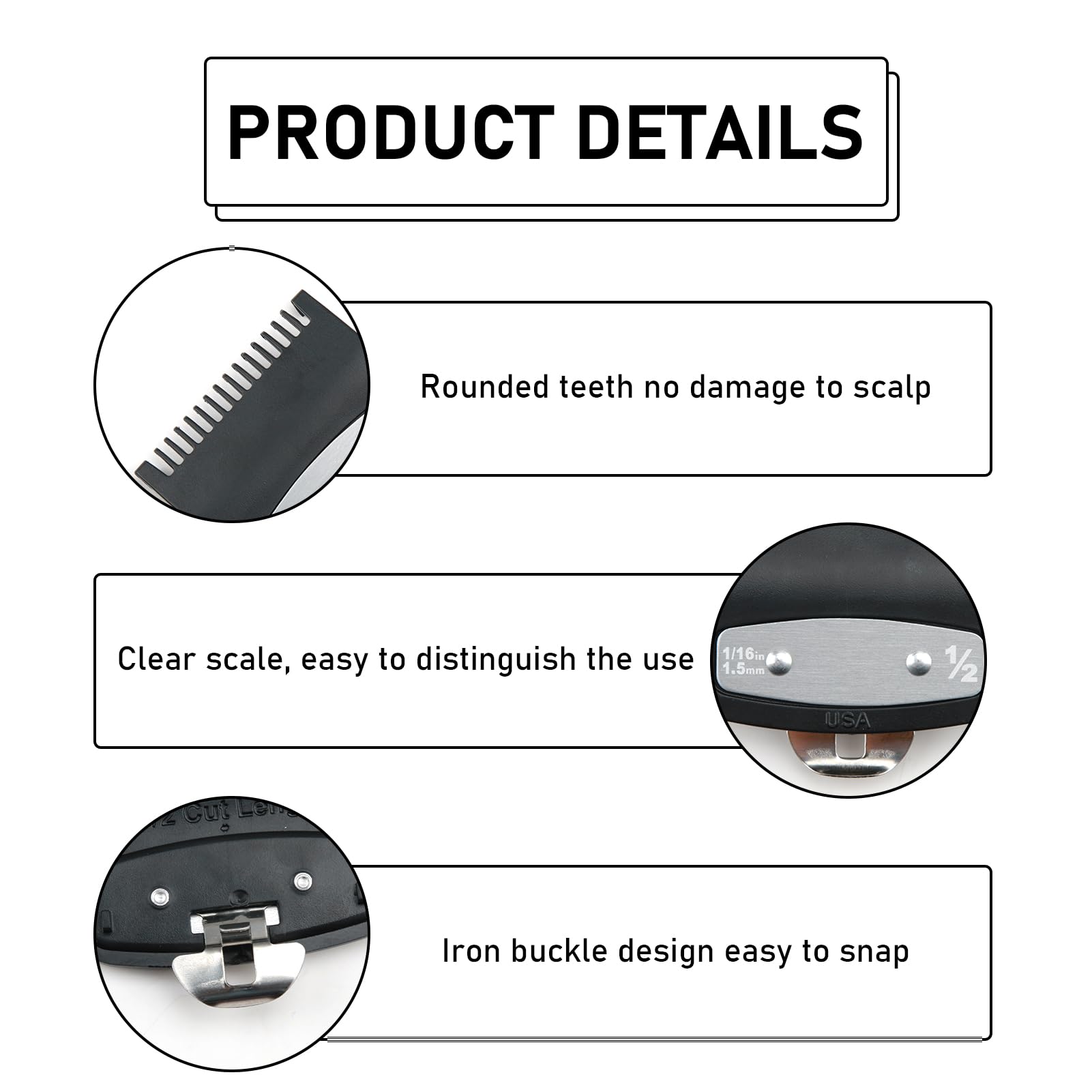 Premium 1/2 Inch Metal Replacement Clipper Guard - Compatible with Wahl #3354-100 & Most Hair Clippers - 1/16