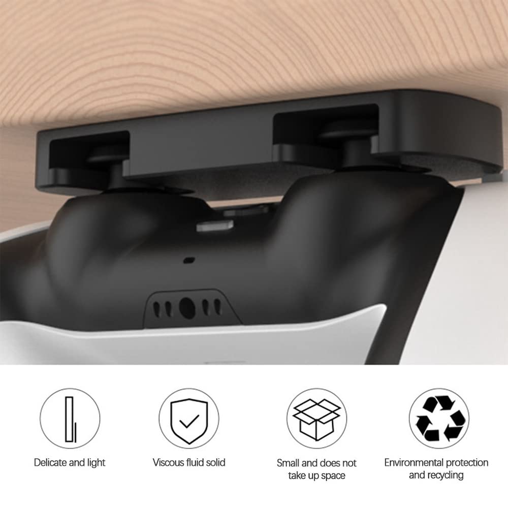 PS5 & PS4 Controller Stand - Under Desk Mount Holder for PlayStation 5/4 Controllers - 2-Pack Gaming Desk Organizer with Cable Management - Perfect for Gaming Setups, Workstations & Home Offices