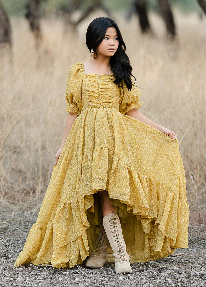 Shwaney Women's Floral Print Impact Dress in Citron Yellow - Perfect for Summer Parties, Weddings & Casual Outings
