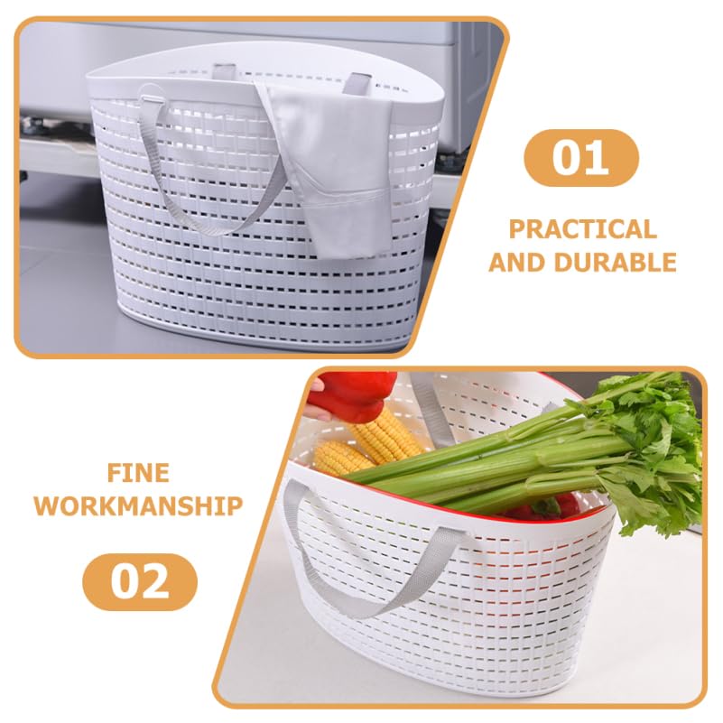 2-Pack Plastic Laundry Baskets & Storage Organizers - Multi-Purpose Foldable Hanging Baskets for Clothes, Eggs, Picnic, Bathroom & Home Organization (Hollow Design) - Perfect for Laundry Room, Kitchen, Dorm & Closet Storage