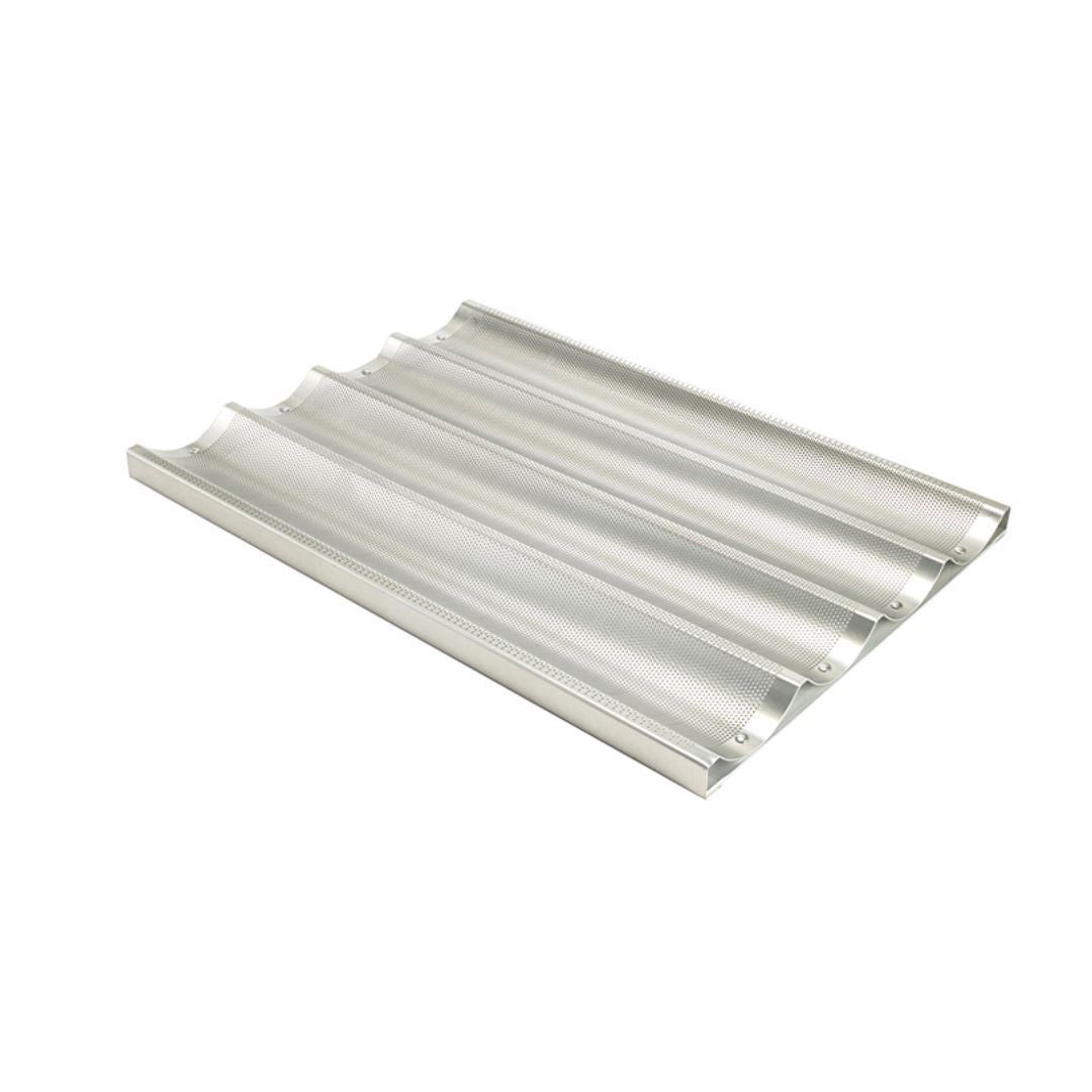 Winco 4-Section Baguette Baking Pan - Heavy Duty Aluminum, 18 x 26 Inches - Perfect for French Bread, Artisan Loaves & Homemade Baguettes