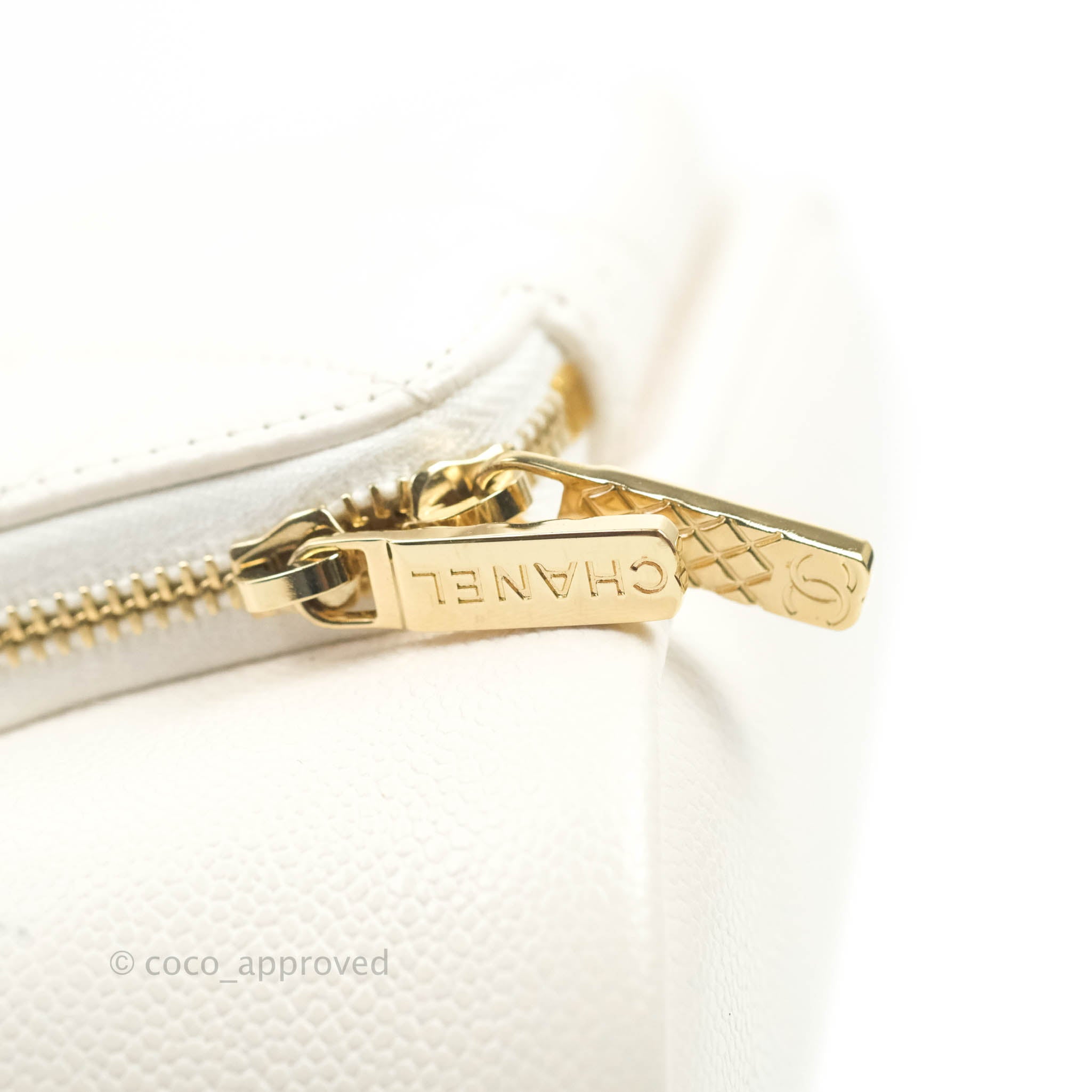 Chanel Business Affinity Drawstring Bucket Bag in White Caviar Leather with Gold Hardware - Perfect for Work, Travel & Everyday Luxury