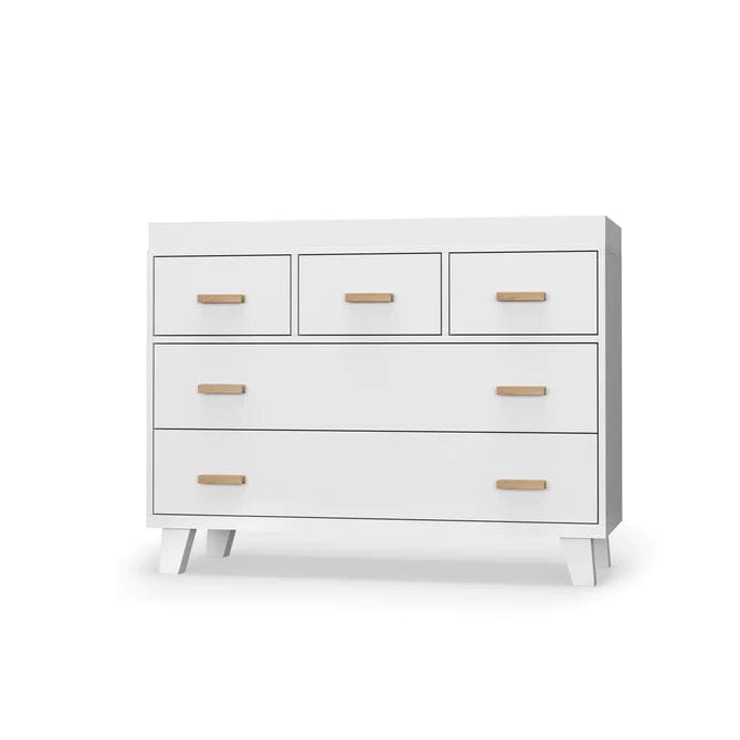 Boston 5-Drawer Dresser for Bedroom - Solid Wood Chest of Drawers with Smooth Gliding, Modern Storage Furniture for Home Organization - Perfect for Master Bedroom, Guest Room or Dormitory
