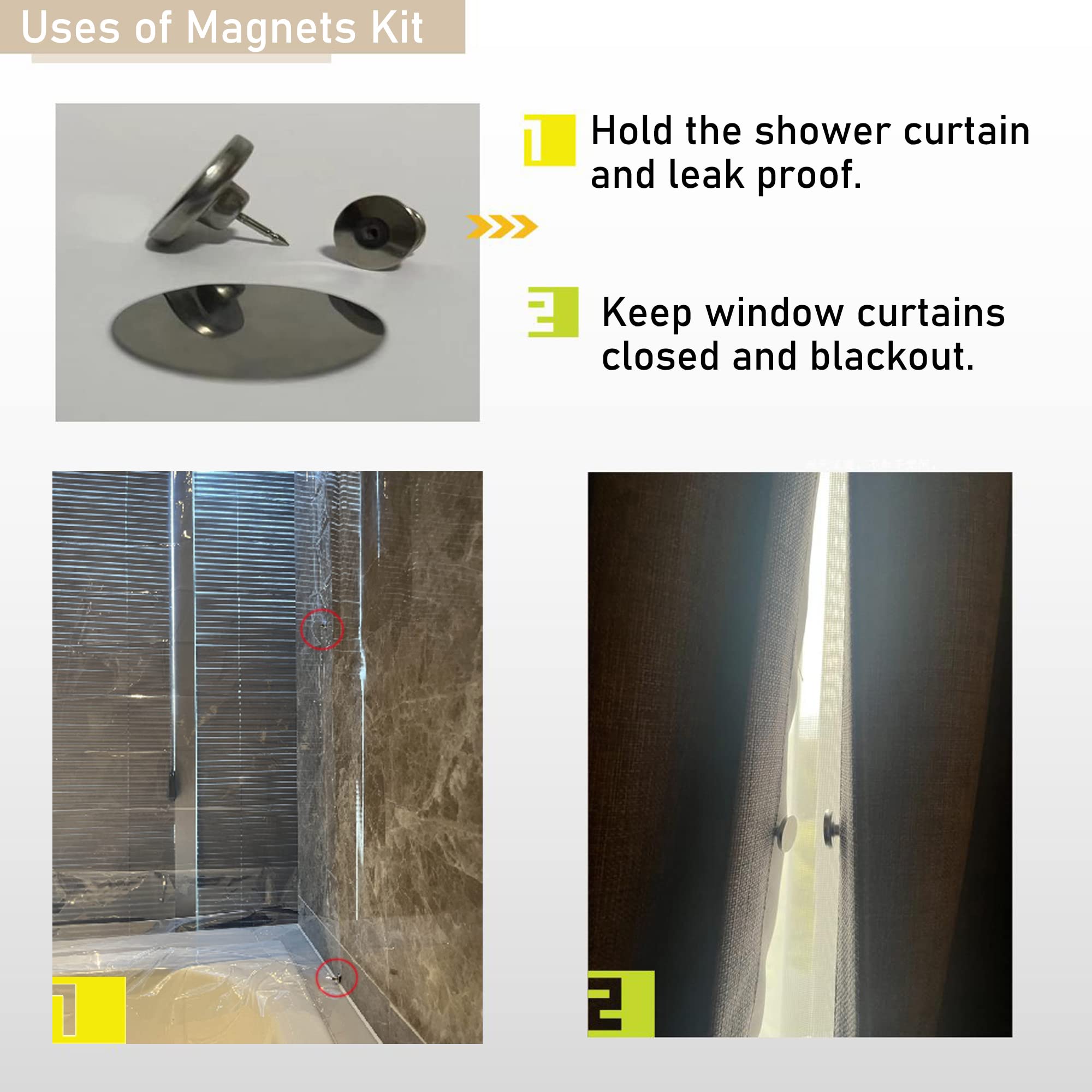 Premium Clear Shower Curtain Liner with 5 Bottom Magnets & 8 Magnetic Clips - 72x72 Inch Leakproof Lightweight Bath Curtain for Shower/Tub - Perfect for Bathrooms, Apartments, Dorms & RVs
