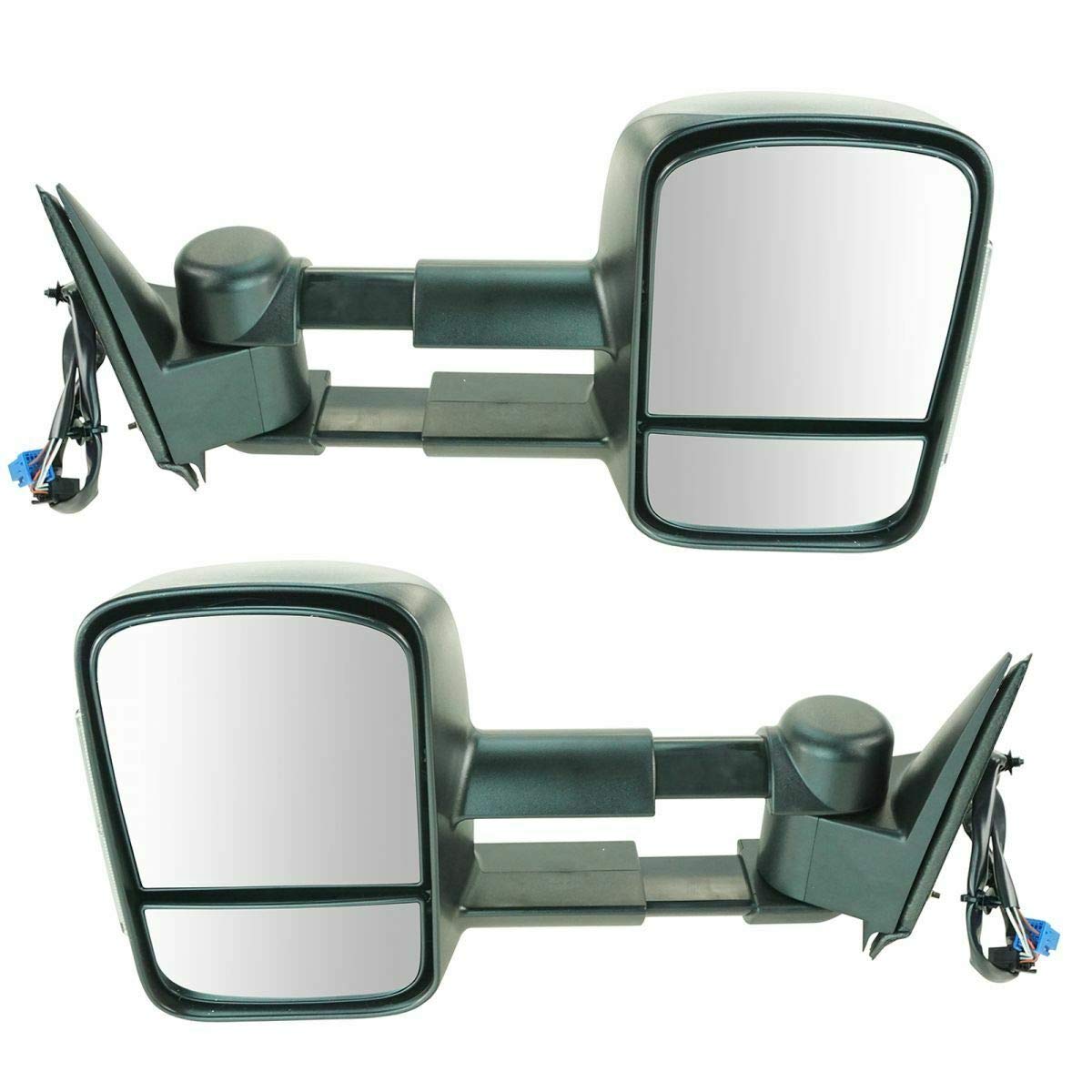 Power Heated Towing Mirrors with Smoke Turn Signal - Compatible with TR00131 - Perfect for Enhanced Visibility & Safety While Towing Trailers or RVs