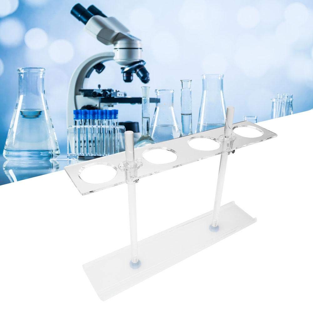 GLOGLOW Adjustable 4-Hole Glass Funnel Stand - Laboratory Test Tube Rack & Funnel Holder for Organic Chemistry Experiments - Perfect for Lab Fixing, Distillation, and Liquid Transfer Applications