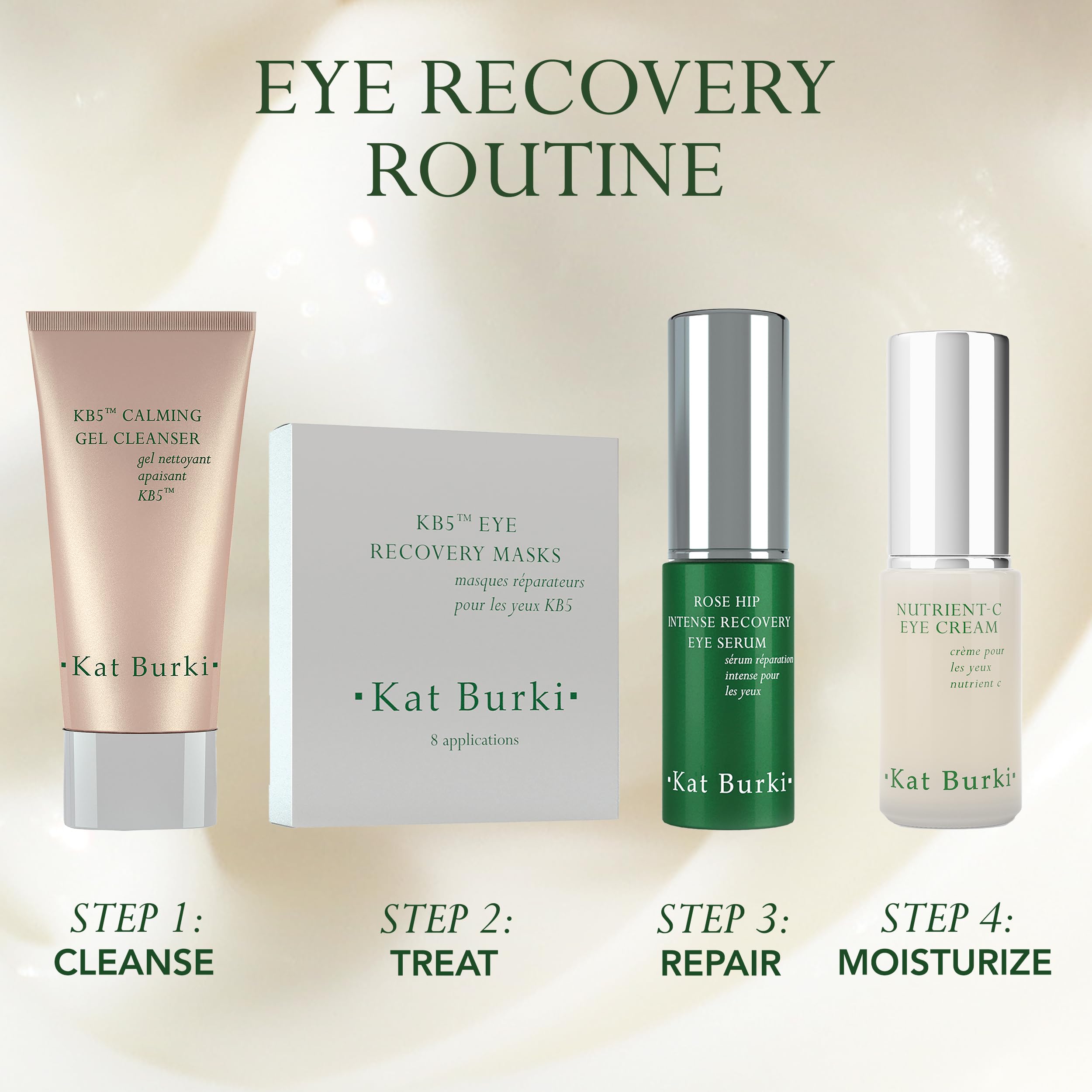 Kat Burki Rose Hip Intense Recovery Anti-Aging Eye Serum - Vitamin C & 1% Encapsulated Retinol for Fine Lines, Puffiness & Dark Circles - 0.5 fl.oz - Perfect for Nighttime Skincare Routine & Travel-Friendly Eye Treatment