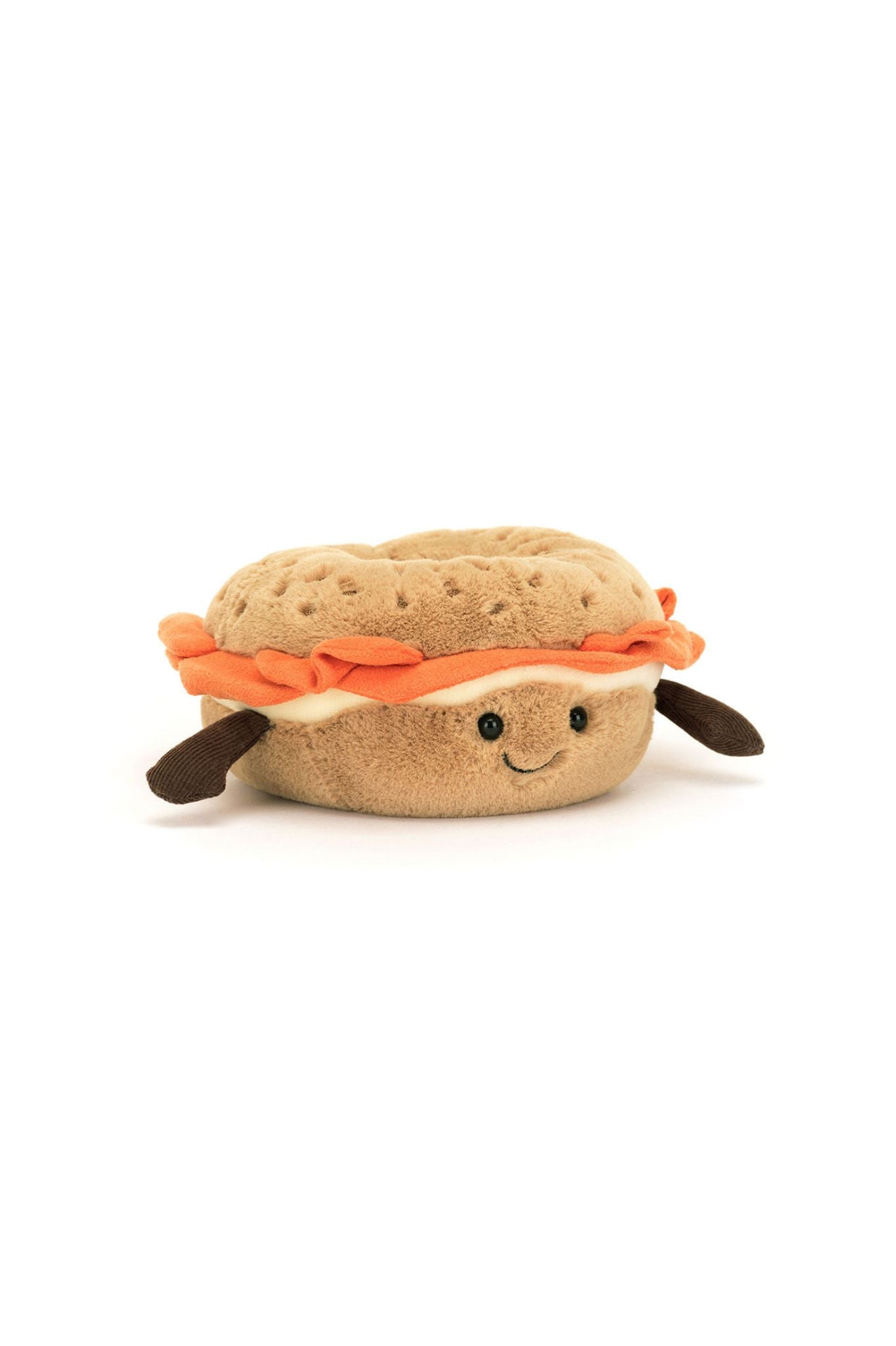 Jellycat Amuseables Bagel Plush Toy - Soft & Cuddly Stuffed Bagel for Kids & Adults - Perfect for Playtime, Gifts, and Home Decor
