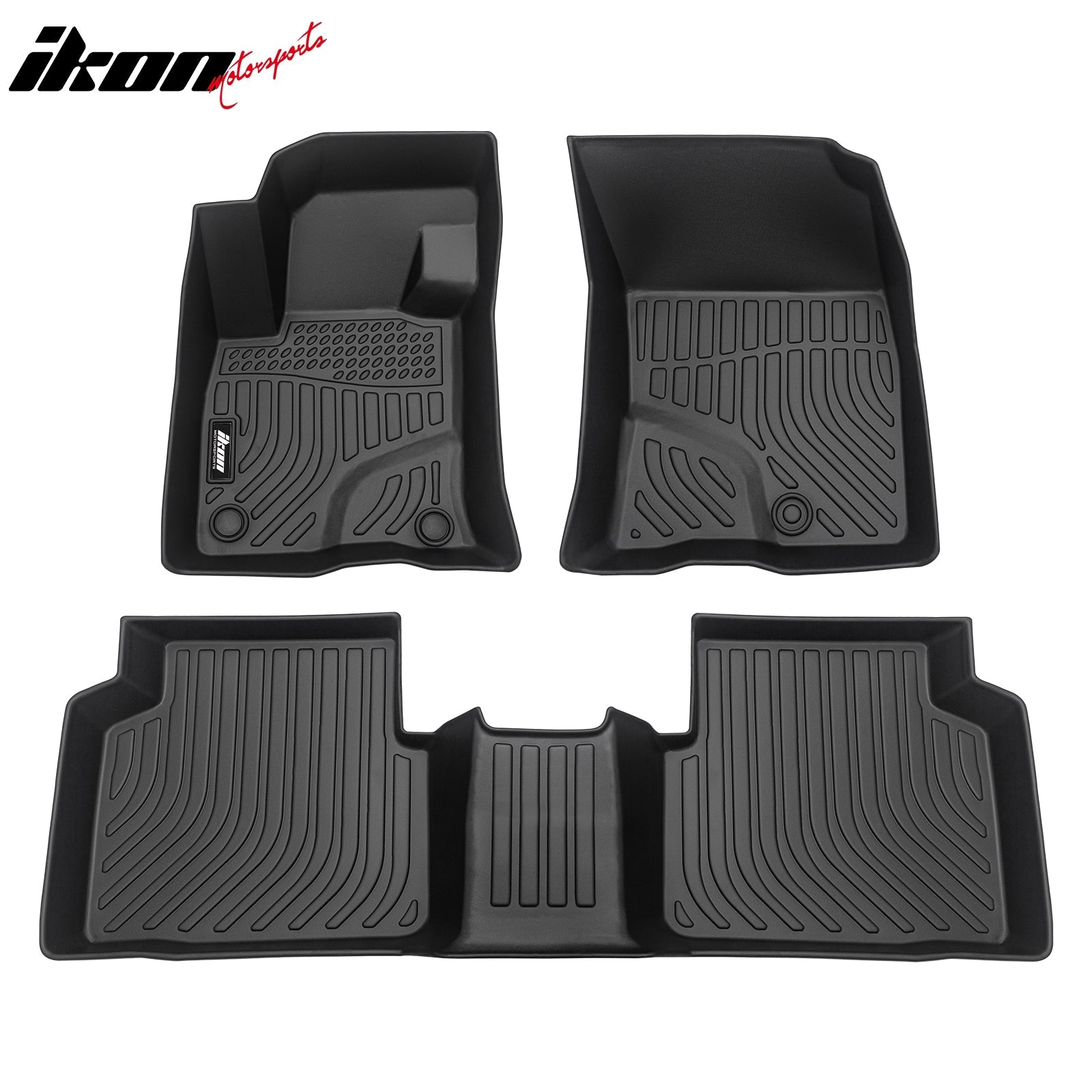 IKON 3D Molded All-Weather Floor Mats for 2020-2024 Ford Escape (Non-Hybrid) - Front & Rear Seat Protection - 4-Piece TPE Thermo Plastic Elastomer Car Floor Liners - Perfect for Daily Commutes, Road Trips and Off-Road Adventures