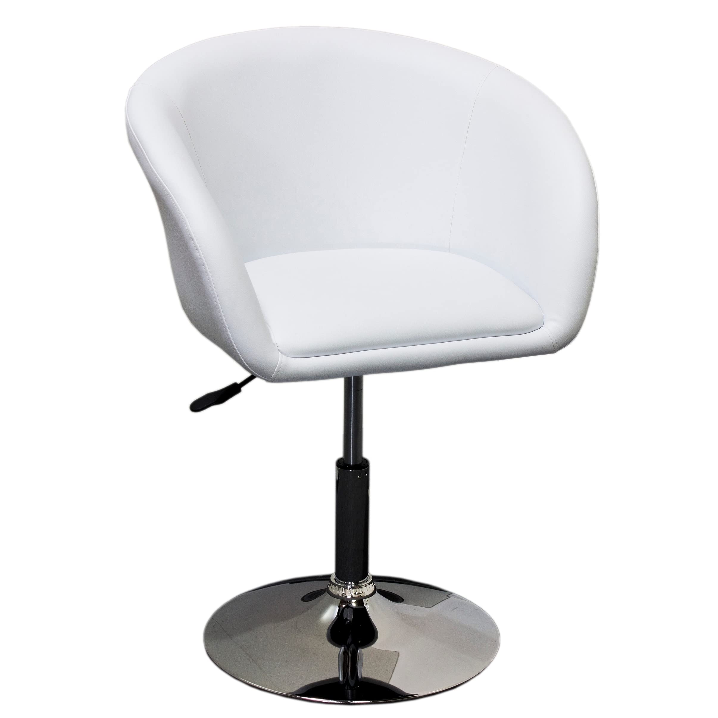 Best Adjustable Swivel Faux Leather Coffee Chair - Modern Gray Accent Chair for Living Room, Office & Reading Nook - Comfortable Lounge Chair with 360° Rotation