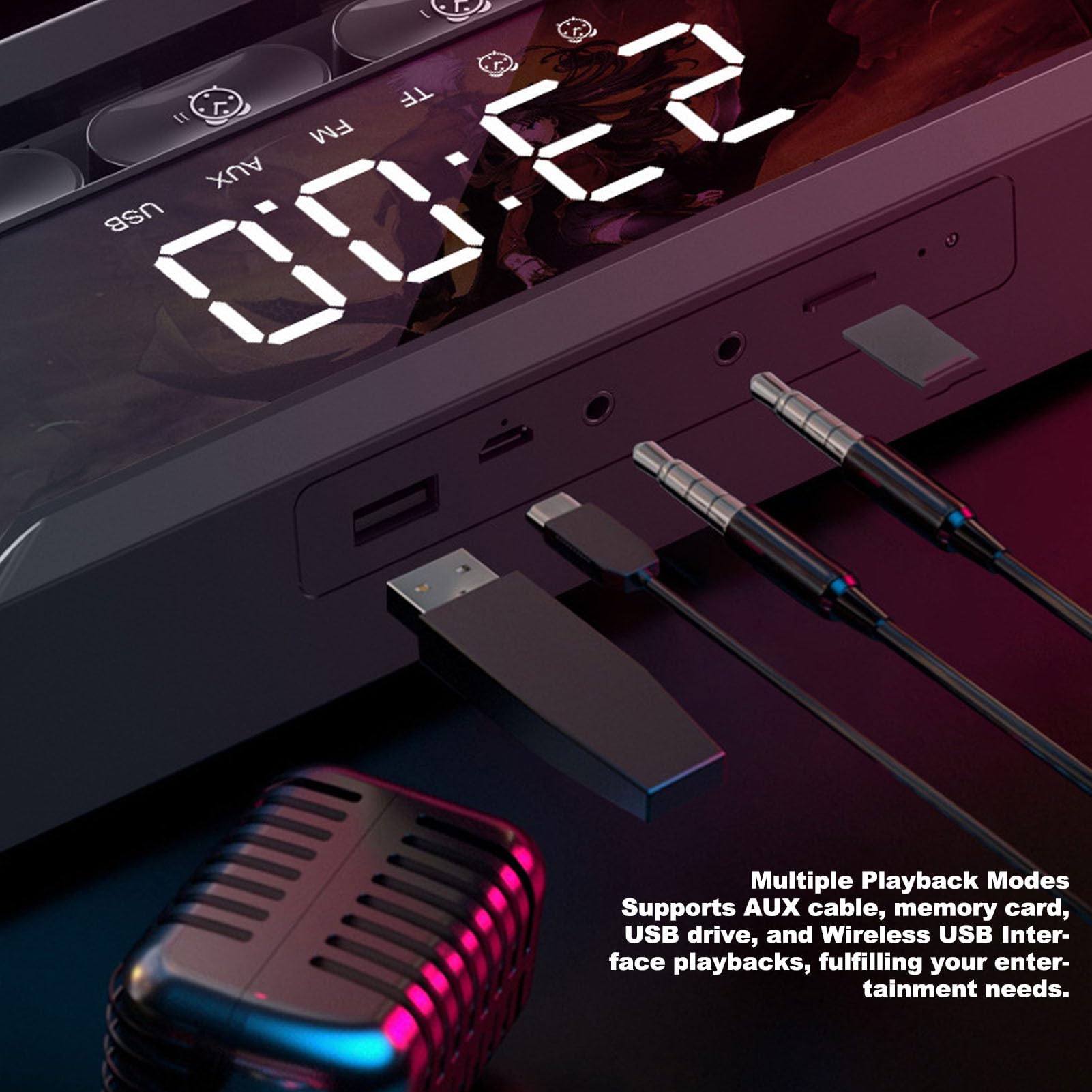 Fabater RGB Gaming Speakers - Wireless USB Soundbar for PC, Laptop & Phone - Desktop Stereo Sound with LED Lighting for Gaming Setup