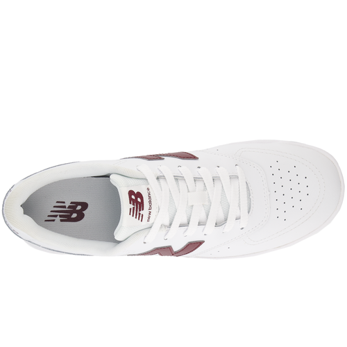 New Balance BB80 Unisex Sneakers - White/Maroon Athletic Shoes for Men & Women | Perfect for Running, Gym Workouts & Casual Wear